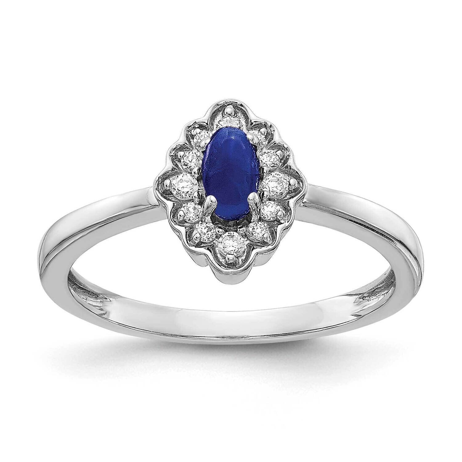 Cabochon Sapphire Ring 14k White Gold Diamond RM4033-SA-025-WA