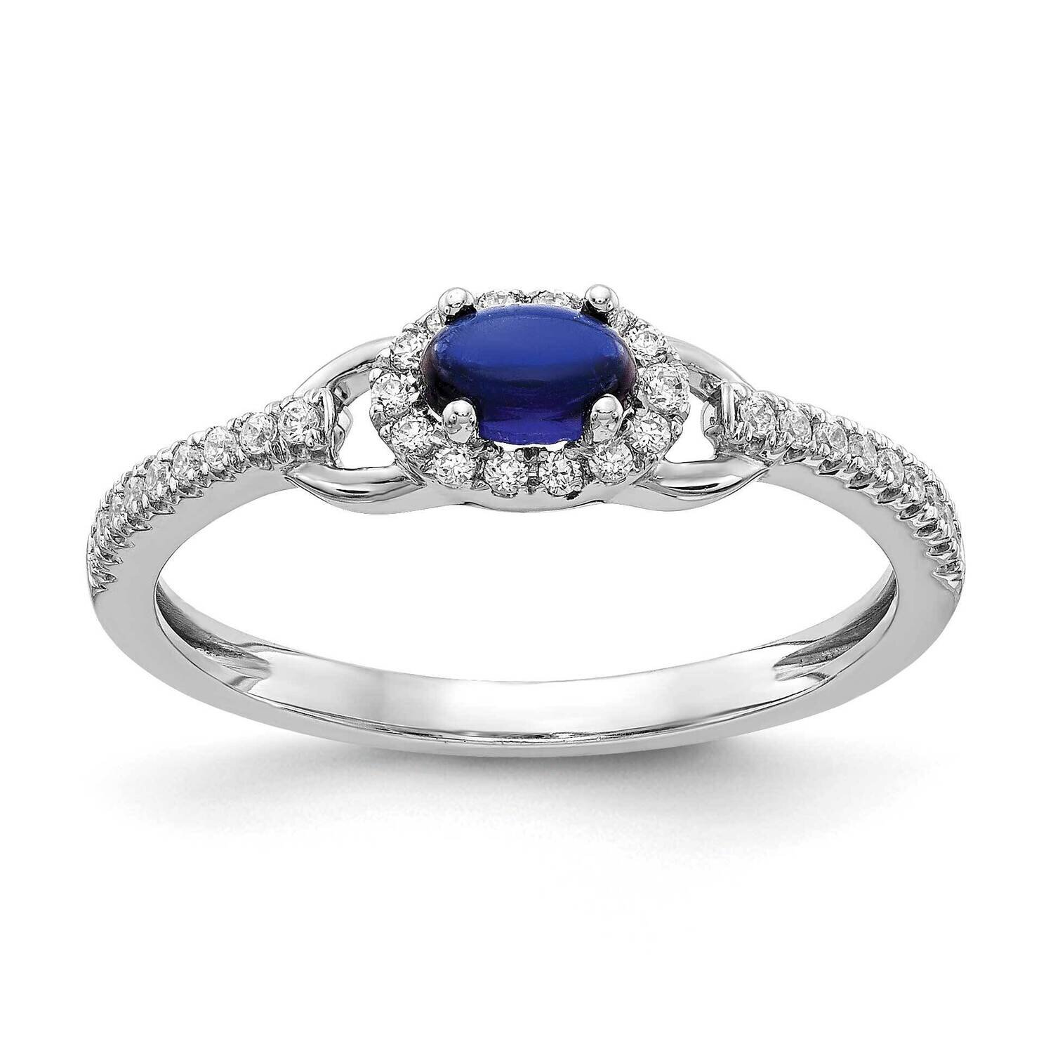 Cabochon Sapphire Ring 14k White Gold Diamond RM4034-SA-025-WA, MPN: RM4034-SA-025-WA, 883957551319