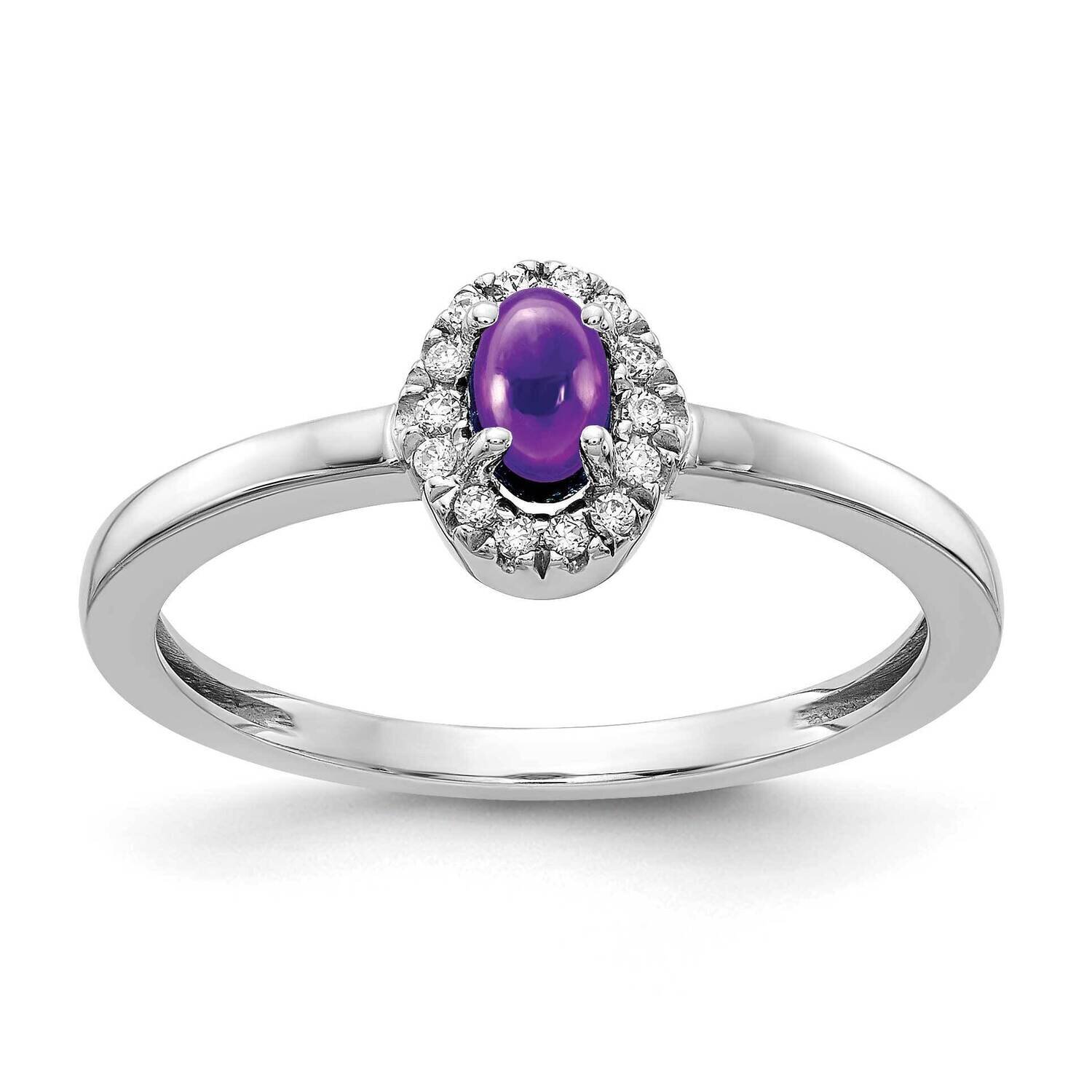 Cabochon Amethyst Ring 14k White Gold Diamond RM4035-AM-025-WA, MPN: RM4035-AM-025-WA, 883957311838