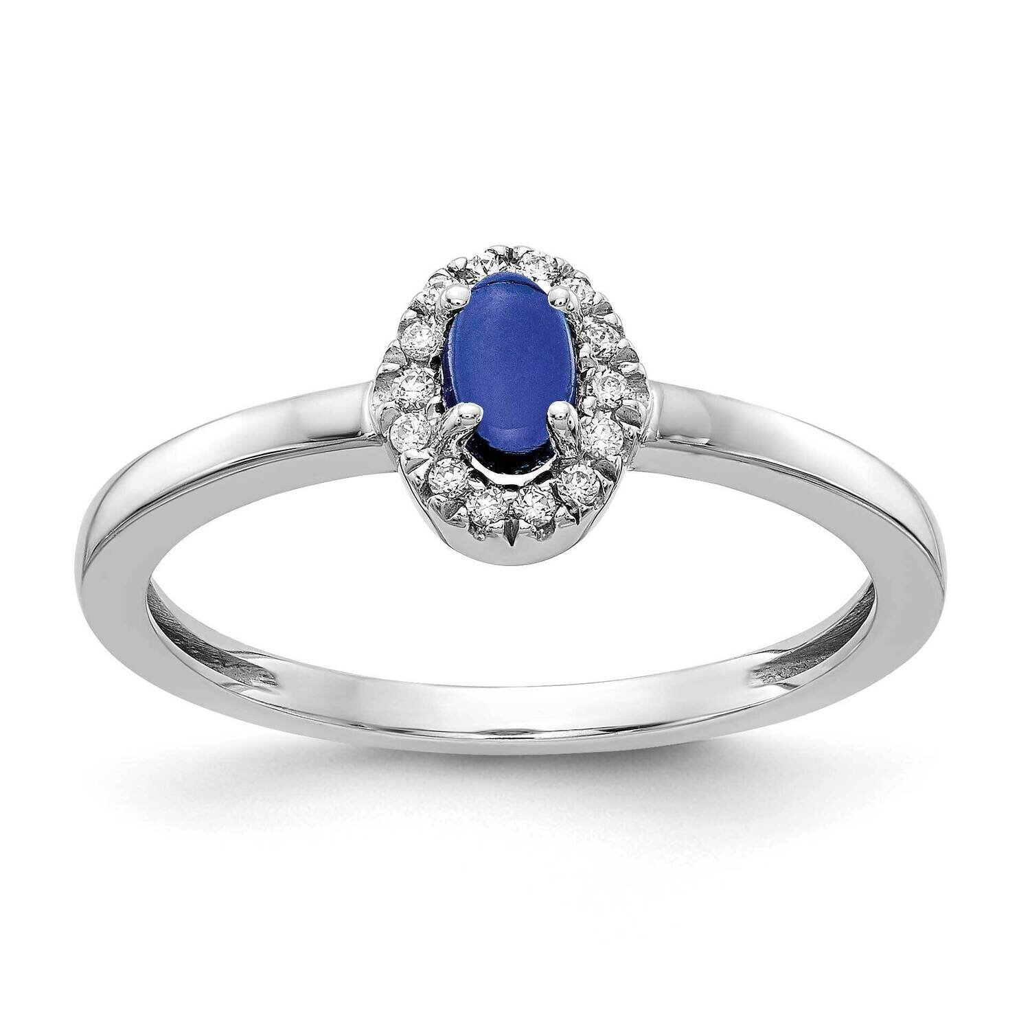 Cabochon Sapphire Ring 14k White Gold Diamond RM4035-SA-025-WA, MPN: RM4035-SA-025-WA, 883957552002