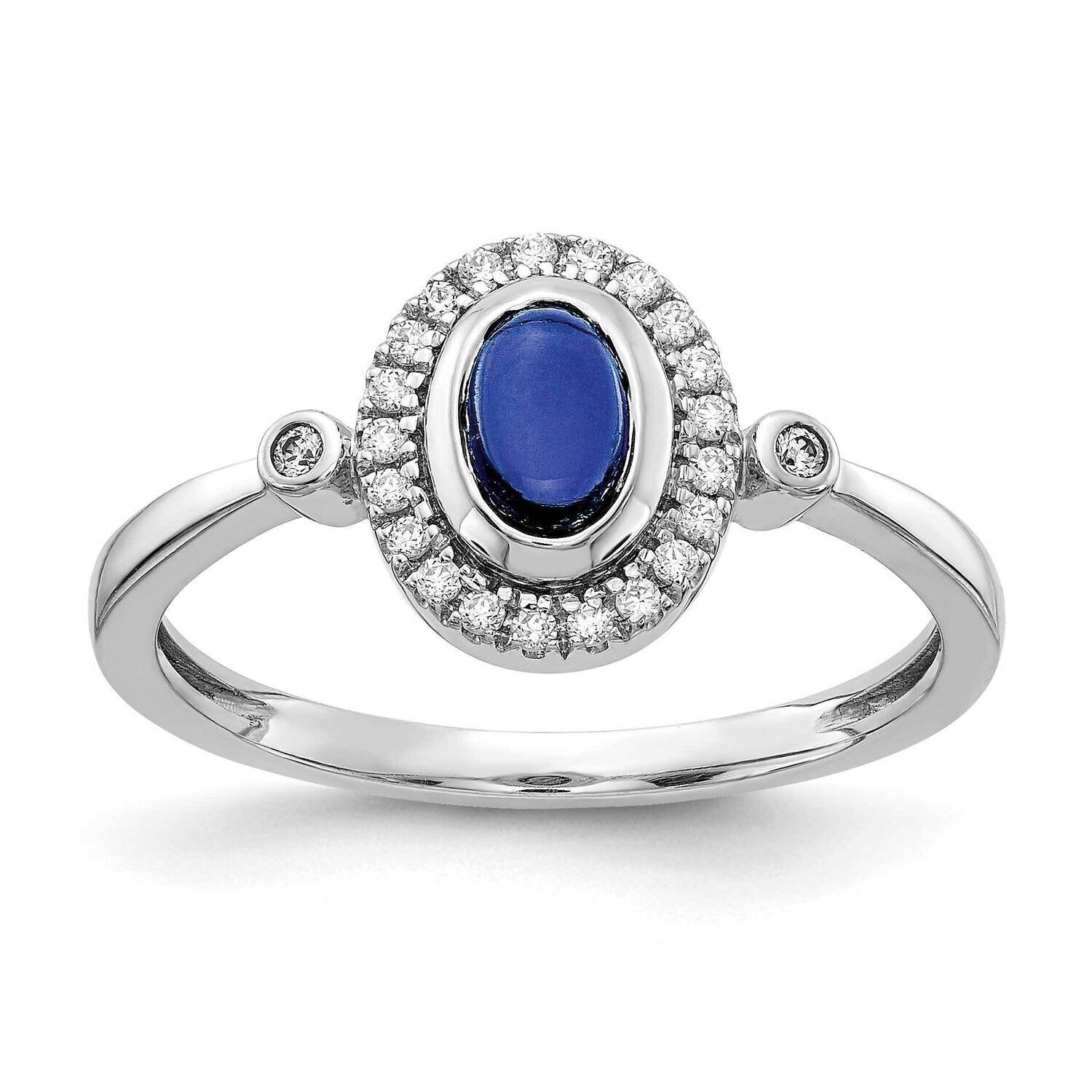 Cabochon Sapphire Ring 14k White Gold Diamond RM4036-SA-050-WA, MPN: RM4036-SA-050-WA, 883957311883