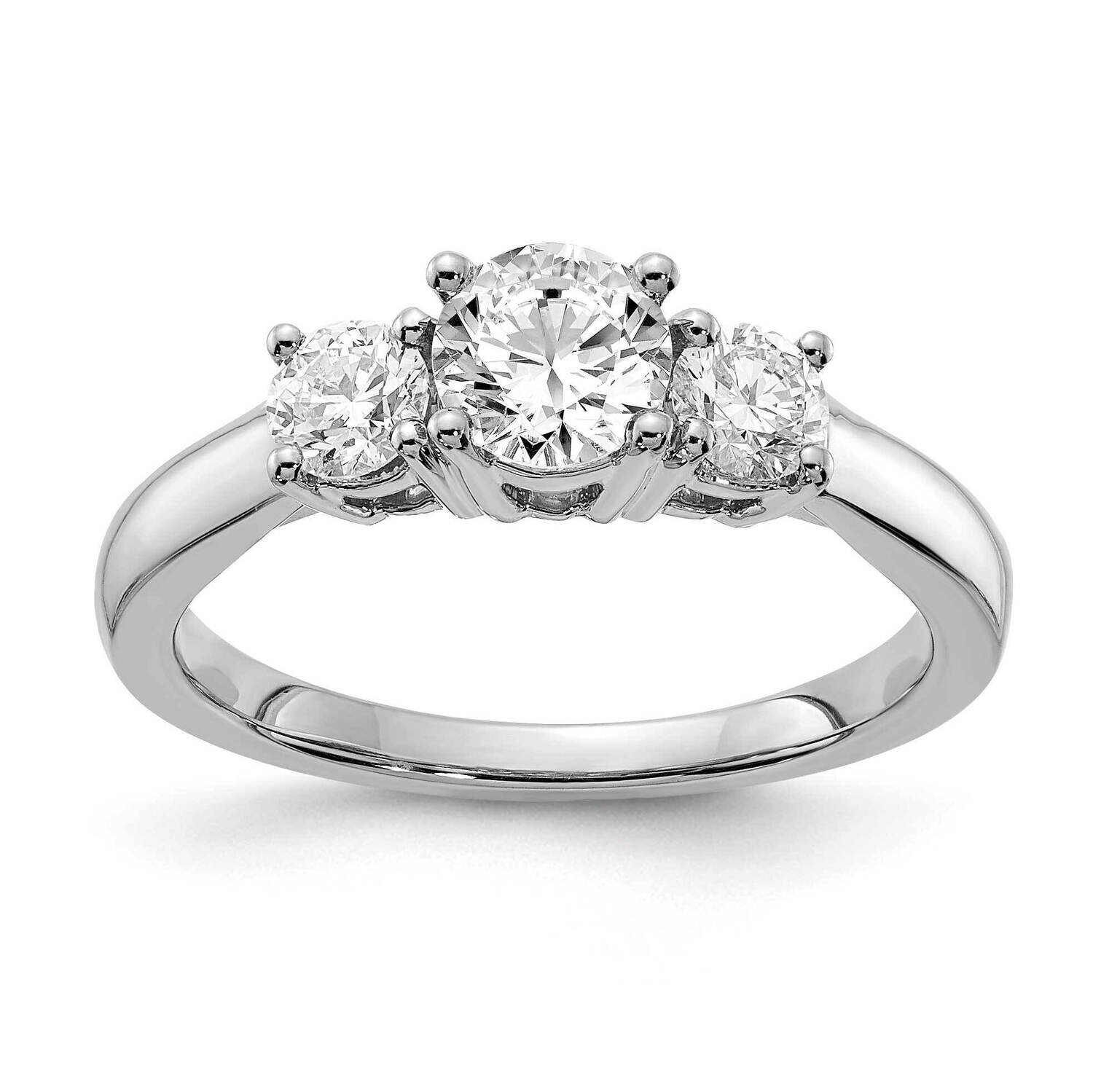 Diamond Si1/Si2, G H I, 3-Stone Complete Engagement Ring 14k White Gold Lab Grown RM4229E-050-CWLG,…