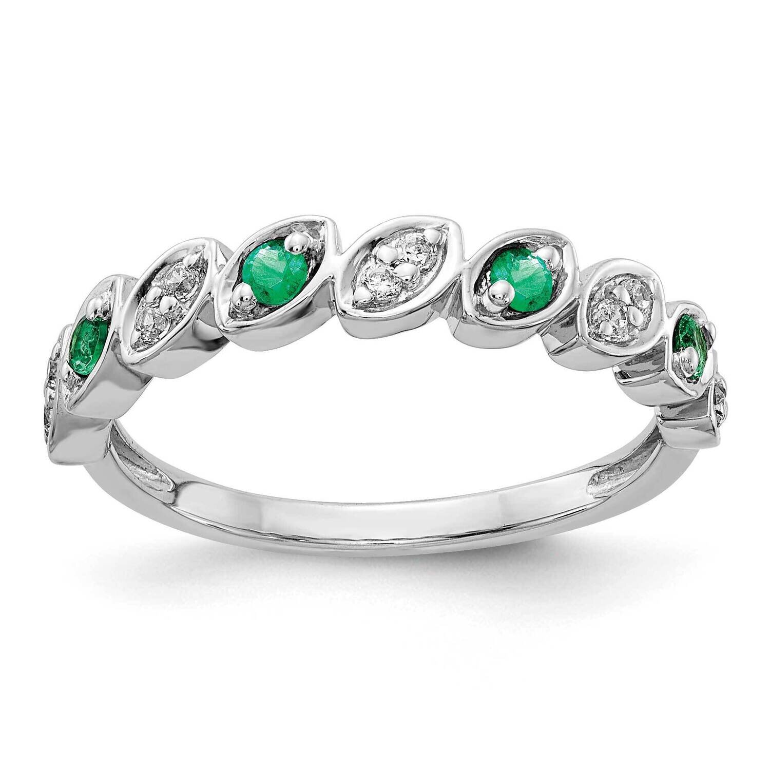 Emerald Ring 14k White Gold Diamond RM4334-EM-010-WA