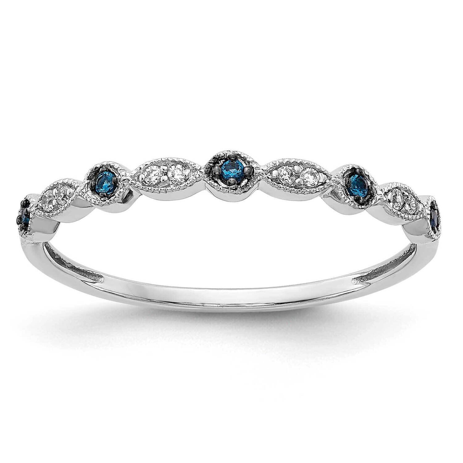 Blue/White Diamond Ring 14k White Gold RM5625-BD-006-WA