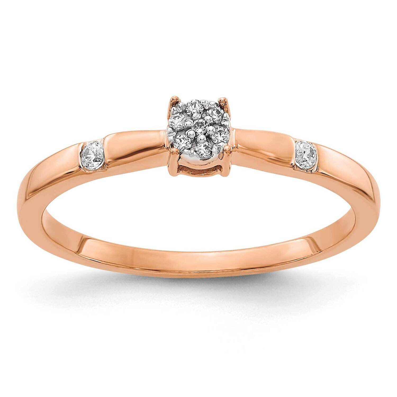 Diamond Cluster Ring 14k Rose Gold RM5641-007-RA