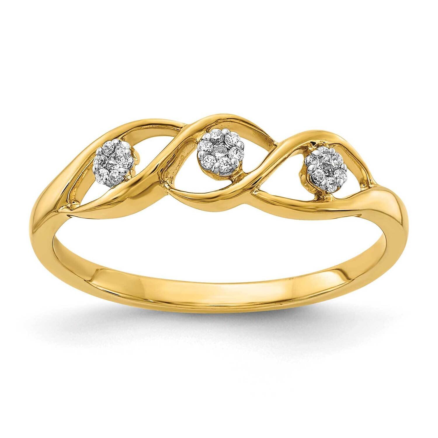 Polished Diamond Wave Ring 14k Gold RM5646-007-YA, MPN: RM5646-007-YA, 883957756684