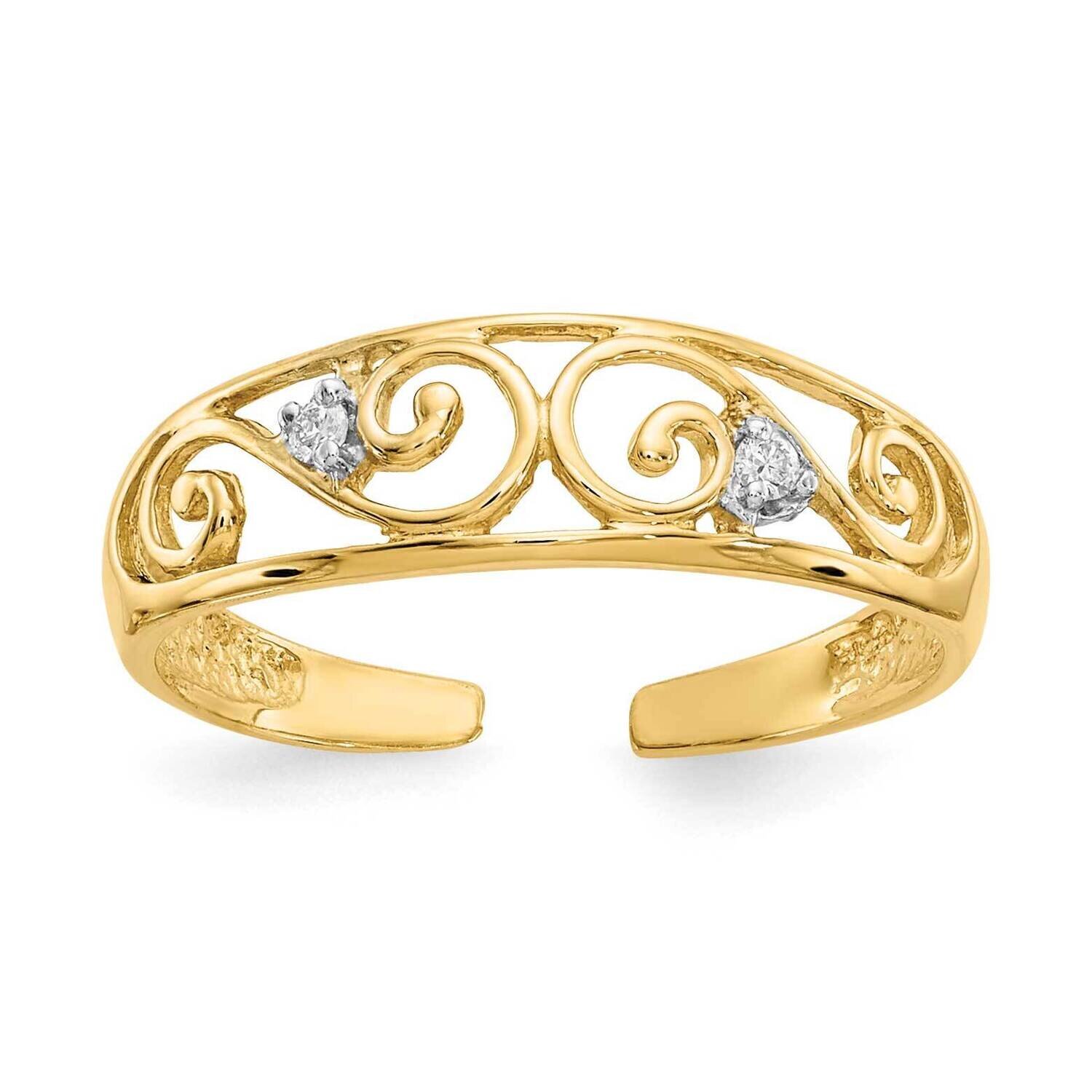 .02Ct Diamond Scroll Toe Ring 14k Gold RM5653-002-YA