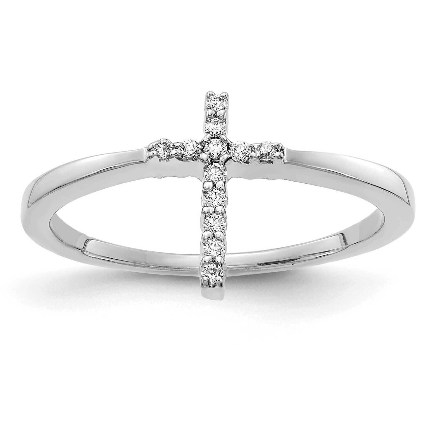 Cross Ring 14k White Gold Diamond RM5654-008-WA