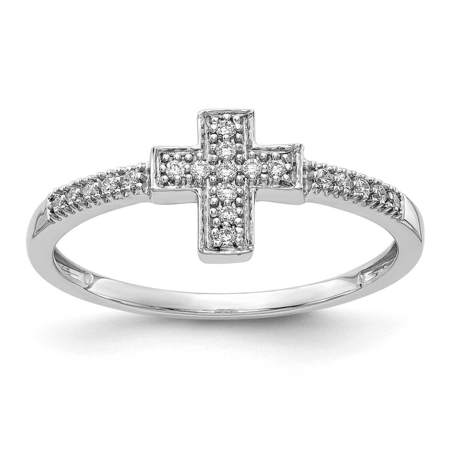 Polished Diamond Cross Ring 14k White Gold RM5655-010-WA, MPN: RM5655-010-WA, 883957920344