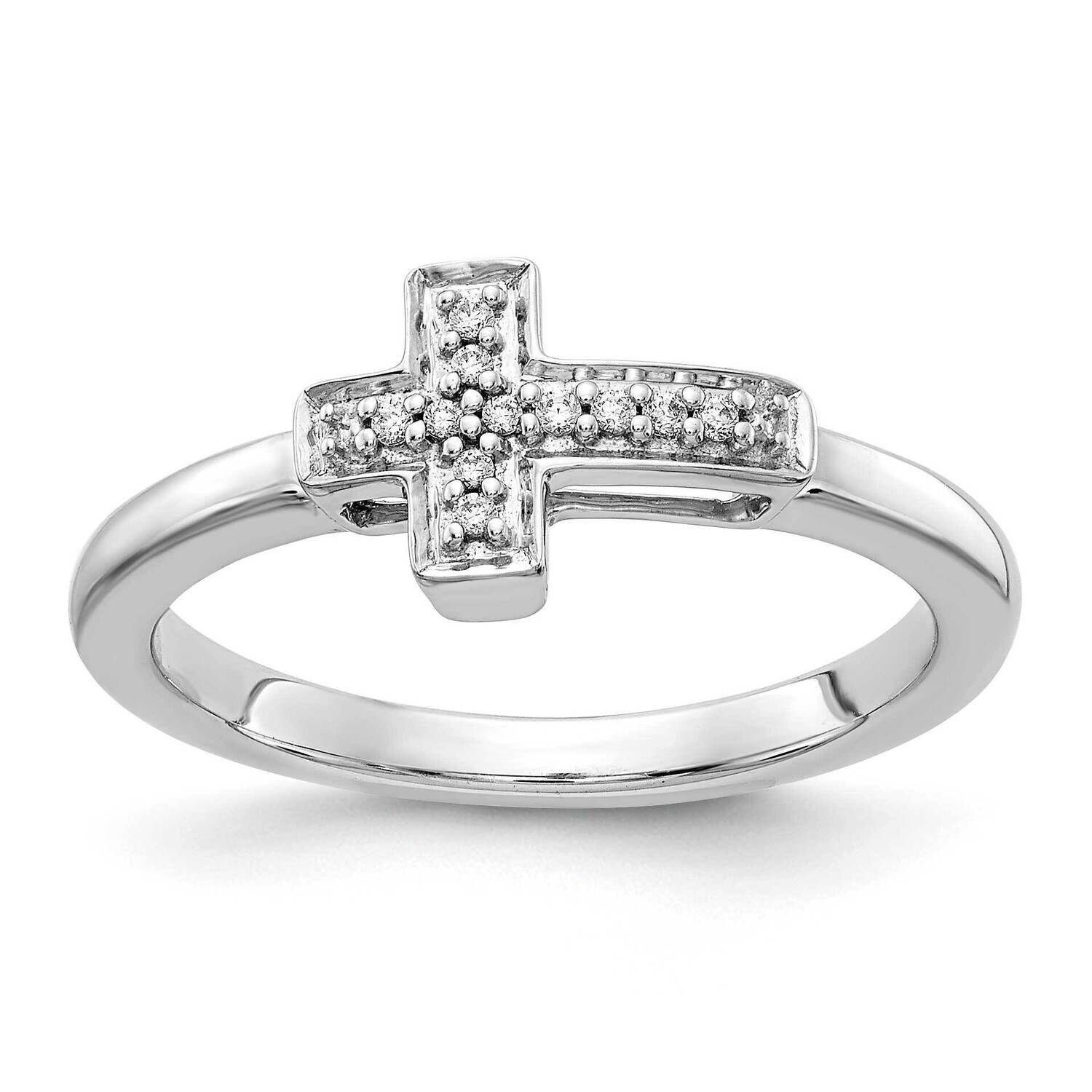 Cross Ring 14k White Gold Diamond RM5656-005-WA