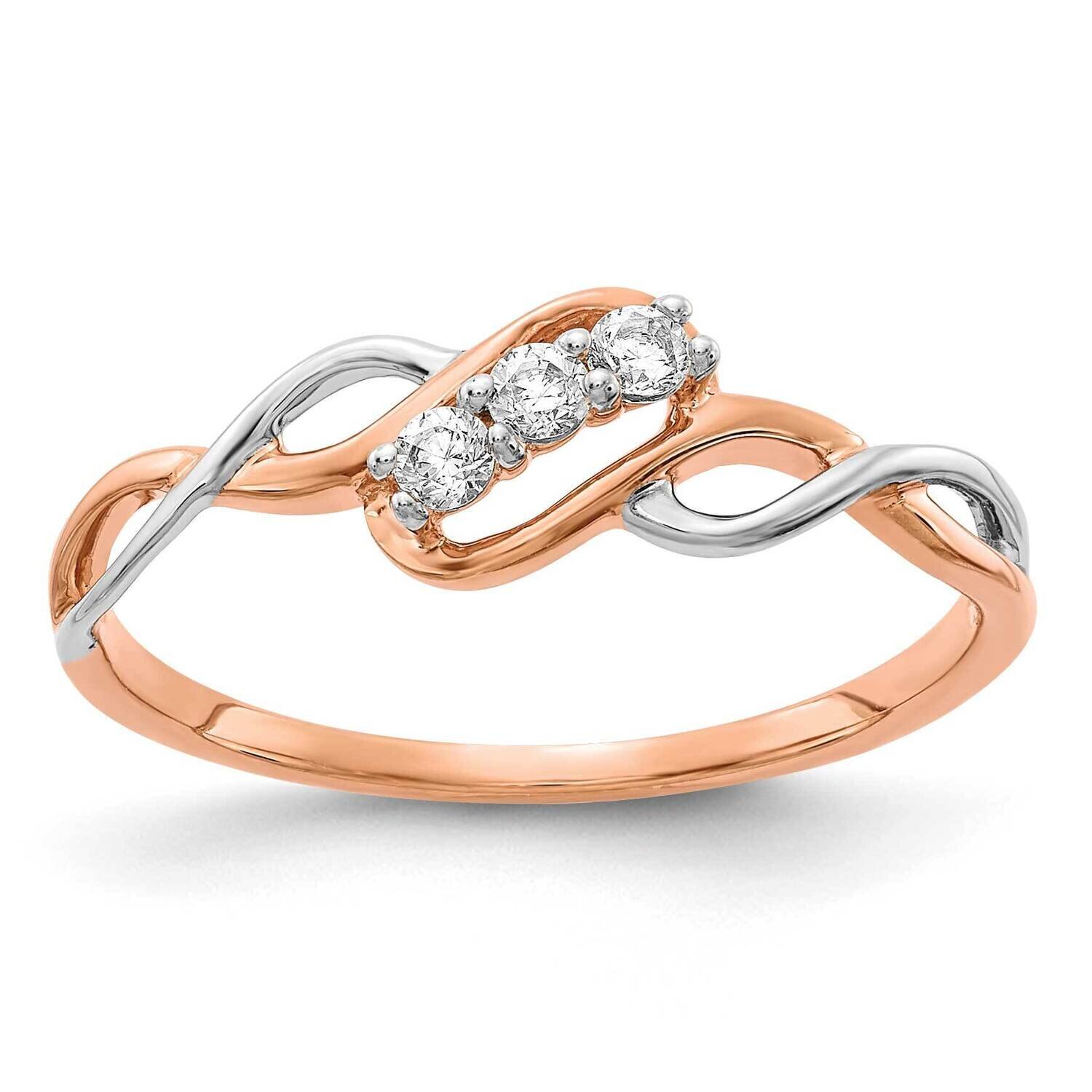 Rose Gold Diamond Polished Ring 14k White Gold RM5671-013-RWA