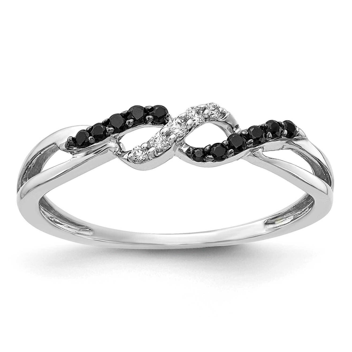 Black and White Diamond Ring 14k White Gold RM5679-BK-013-WA