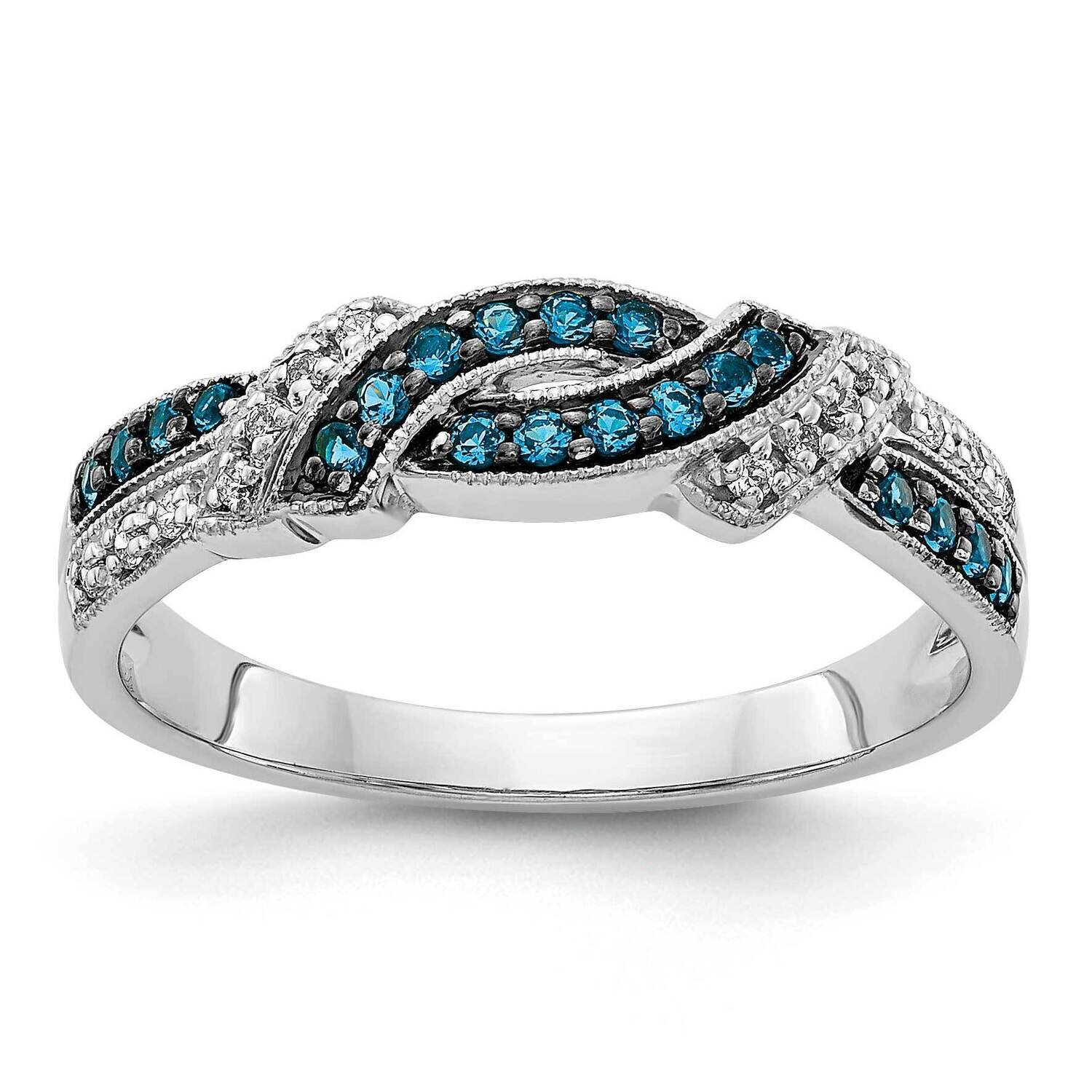 White &amp; Blue Diamond Ring 14k White Gold RM5680-BD-025-WA, MPN: RM5680-BD-025-WA, 883957279190