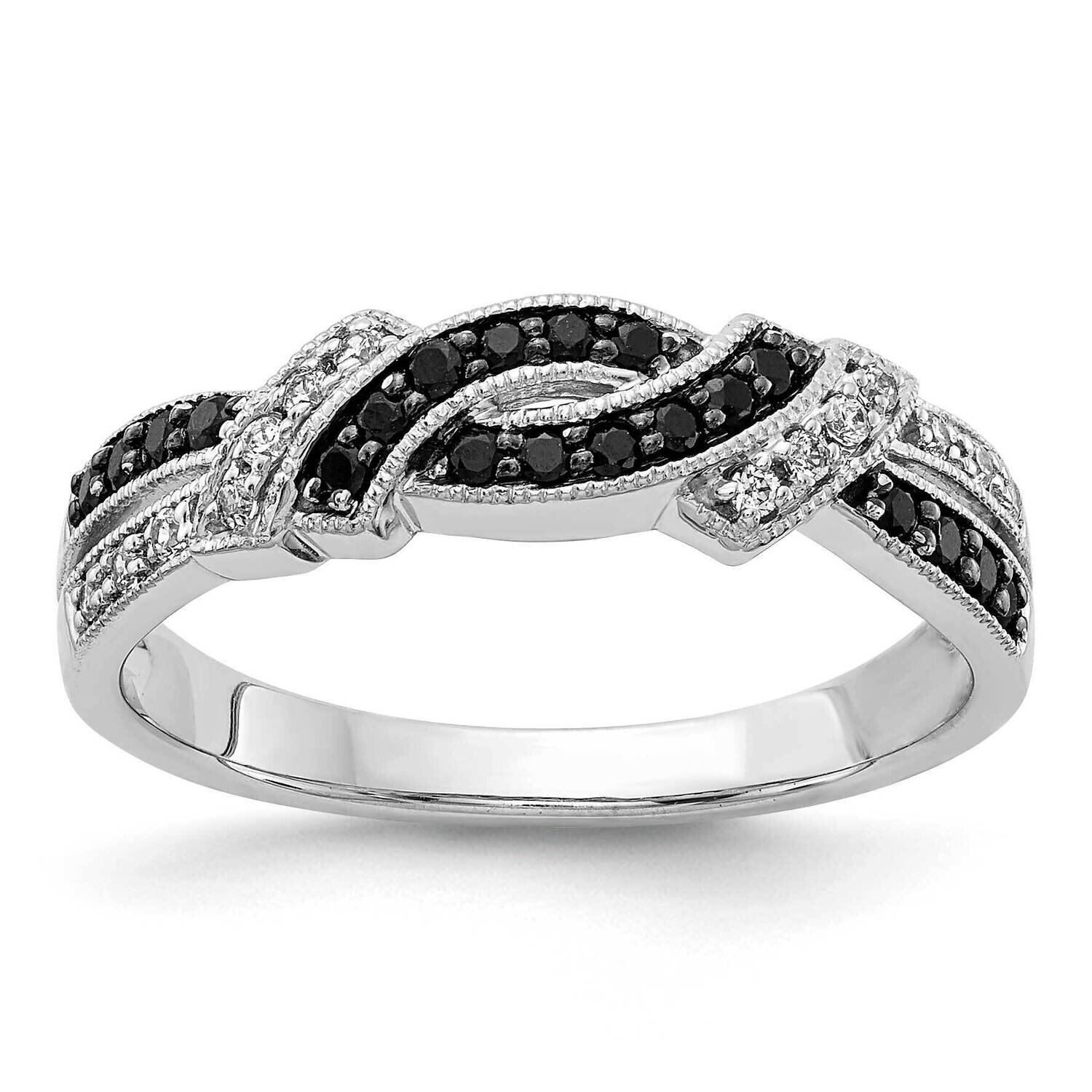 White &amp; Black Diamond Ring with Black Rhodium 14k White Gold RM5680-BK-025-WA, MPN: RM5680-BK-025-W…