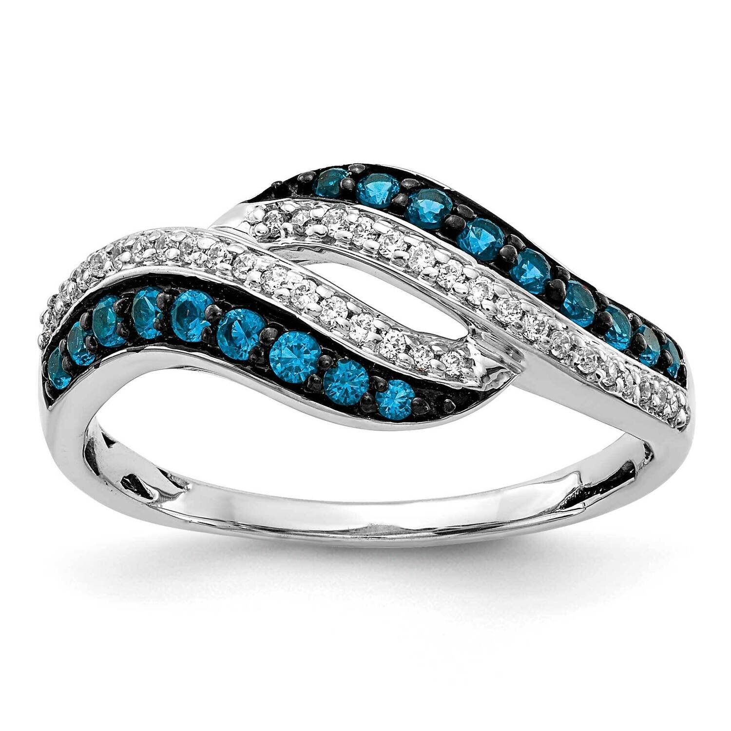 Blue and White Diamond Swirl Ring 14k White Gold RM5681-BD-050-WA, MPN: RM5681-BD-050-WA, 883957486…