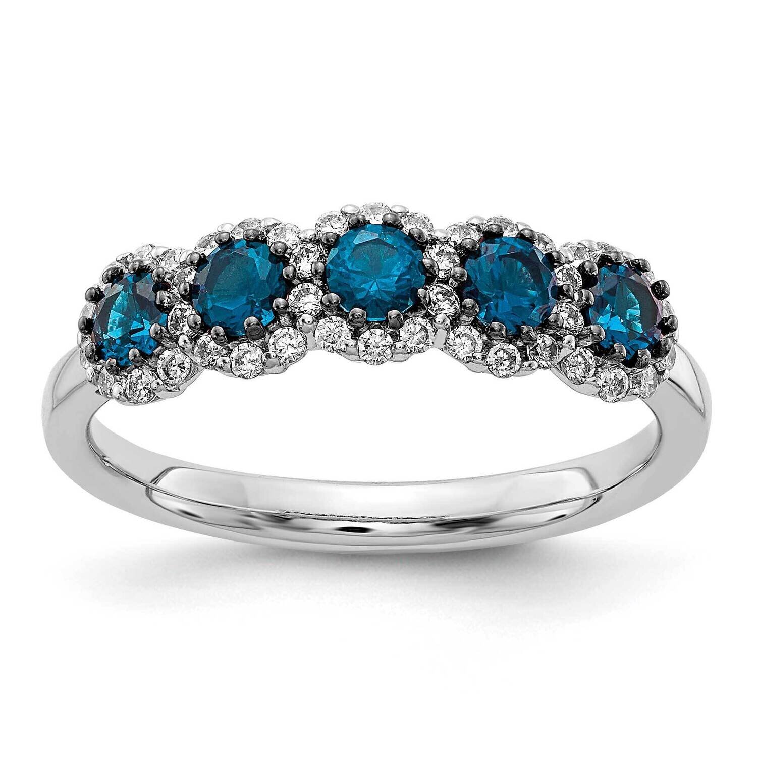 Blue White Diamond Ring 14k White Gold RM5684-BD-075-WA