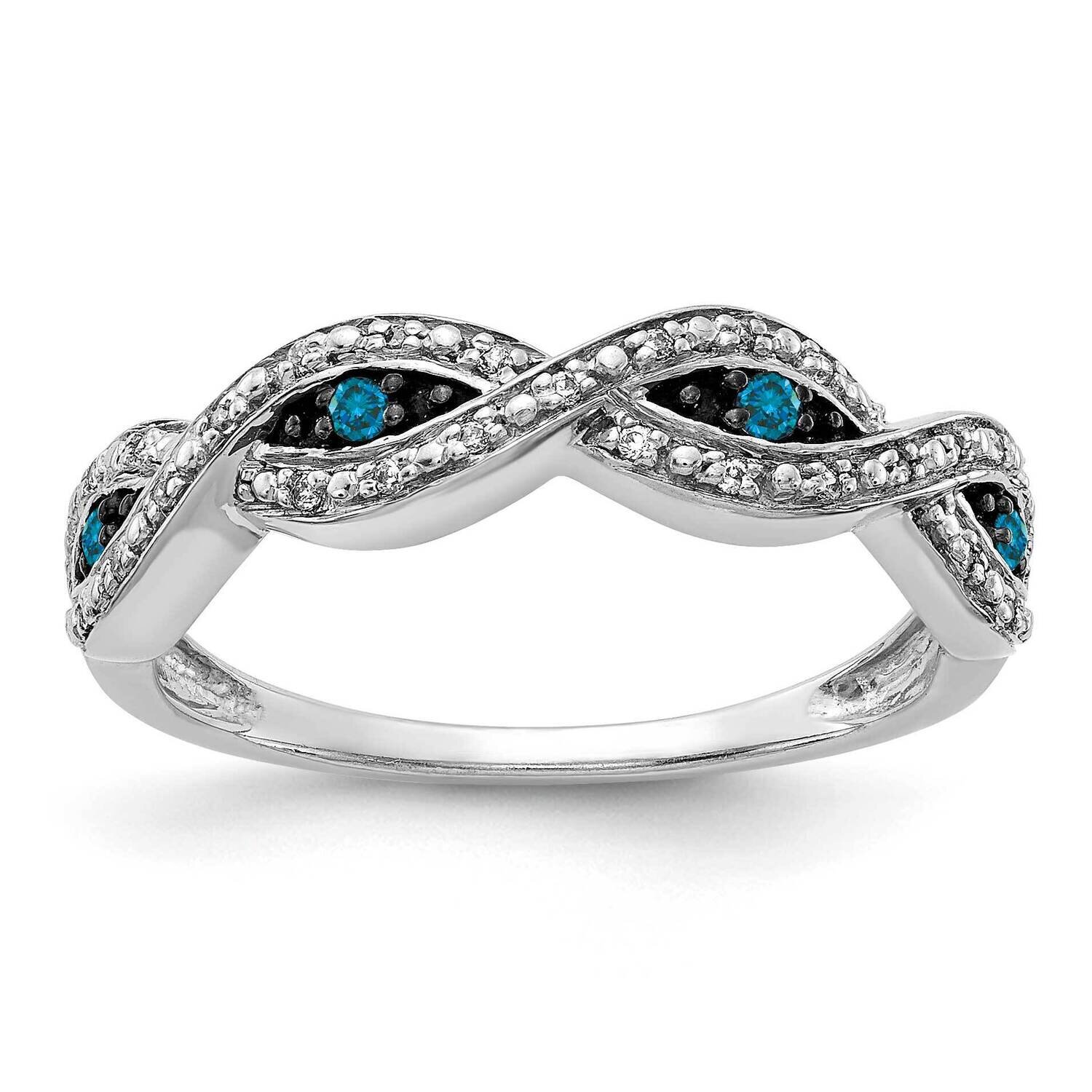White & Blue Diamond Ring 14k White Gold RM5690-BD-016-WA