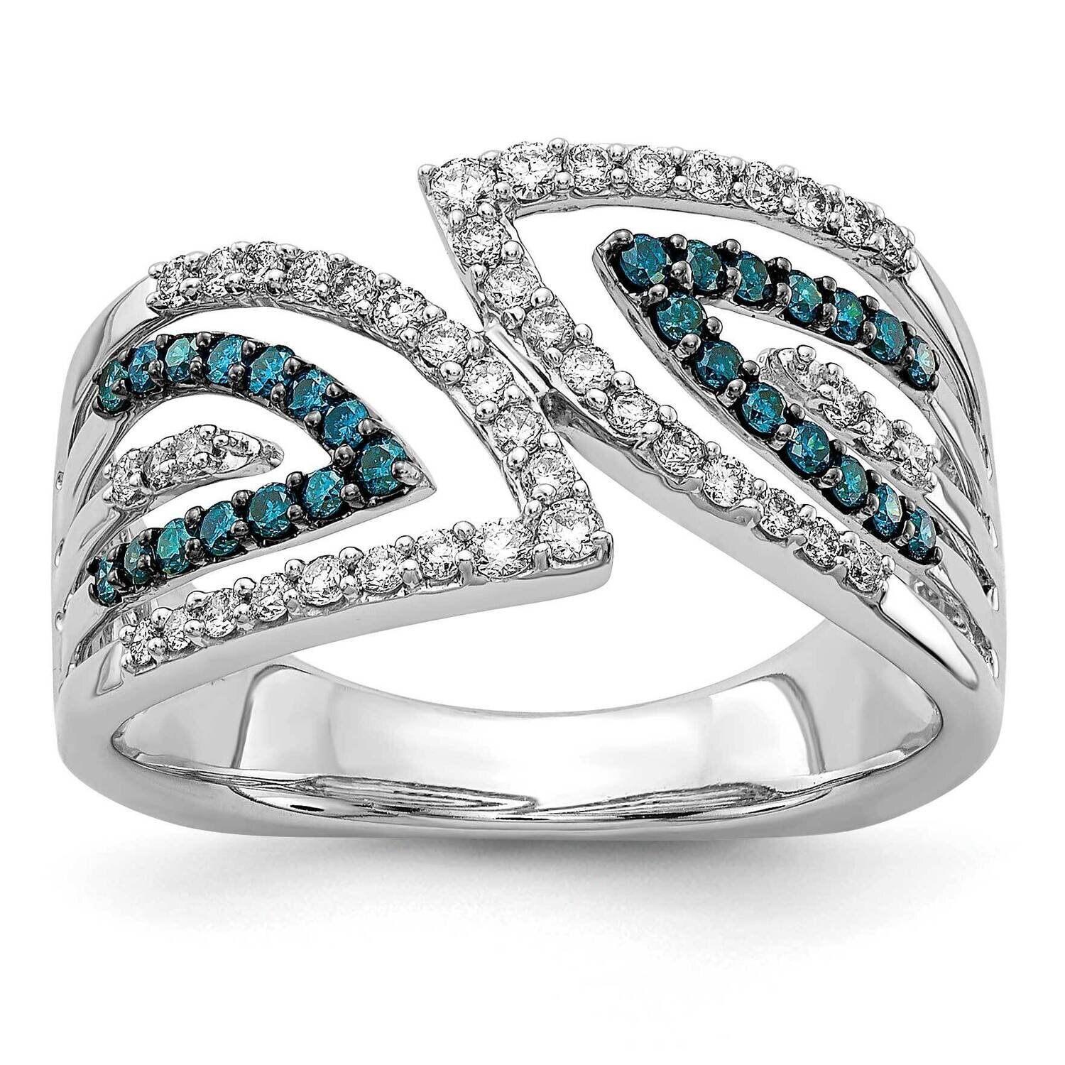 Blue White Diamond Ring 14k White Gold RM5691-BD-050-WA
