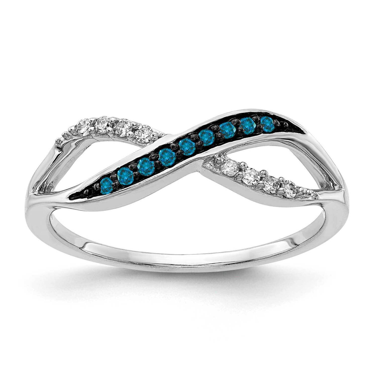 Blue and White Diamond Ring 14k White Gold RM5697-BD-013-WA