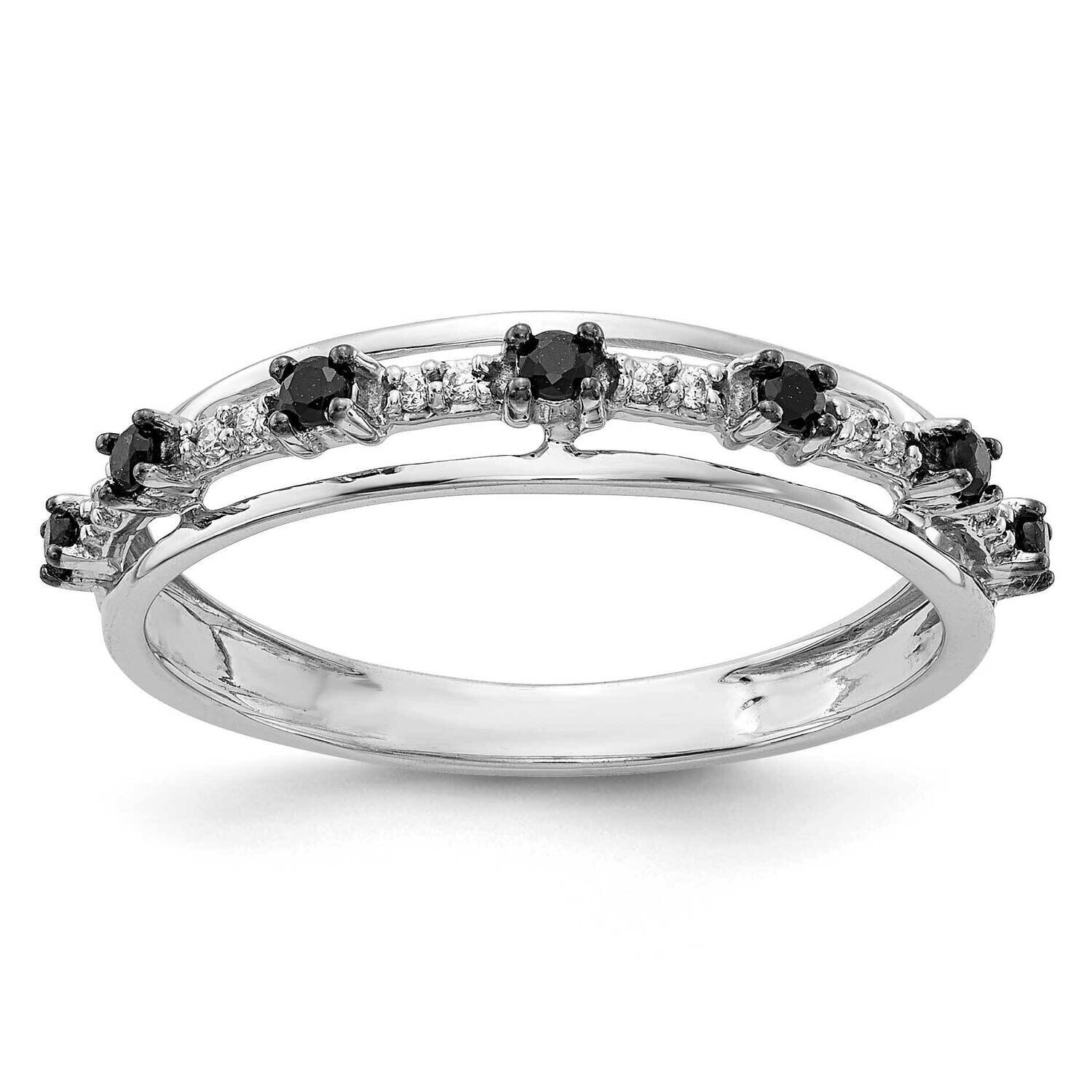 Black & White Diamond Ring 14k White Gold RM5698-BK-016-WA