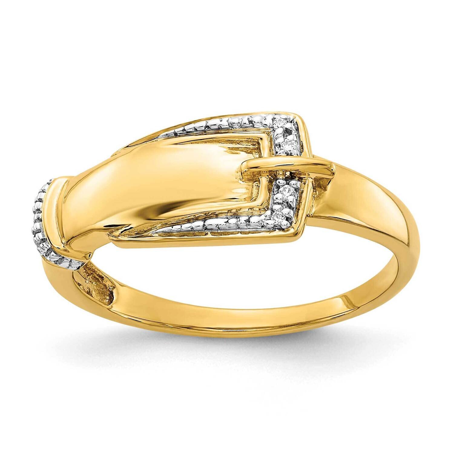 Diamond Buckle Ring 14k Gold Rhodium RM5704-001-YA