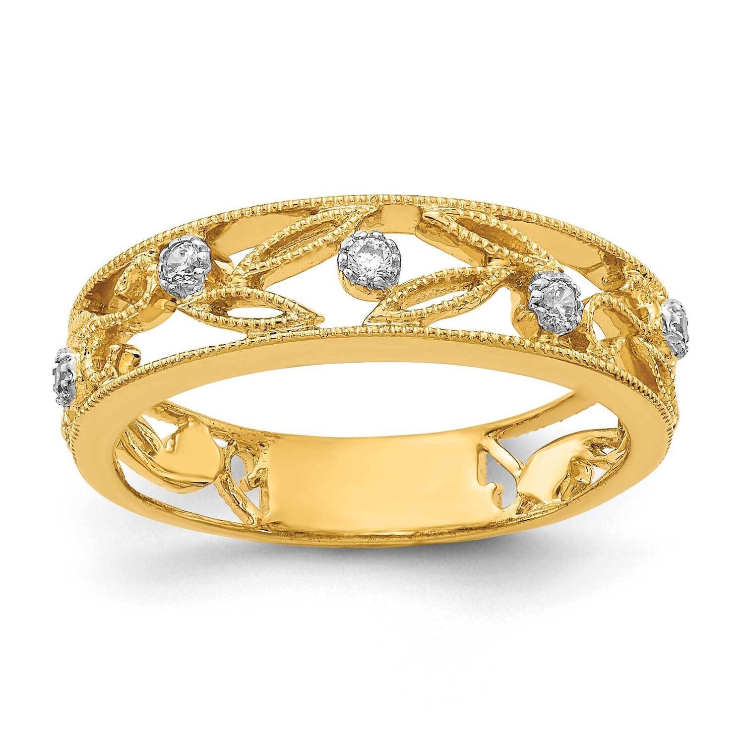 Flower Vine Design Diamond Ring 14k Gold RM5705-006-YA
