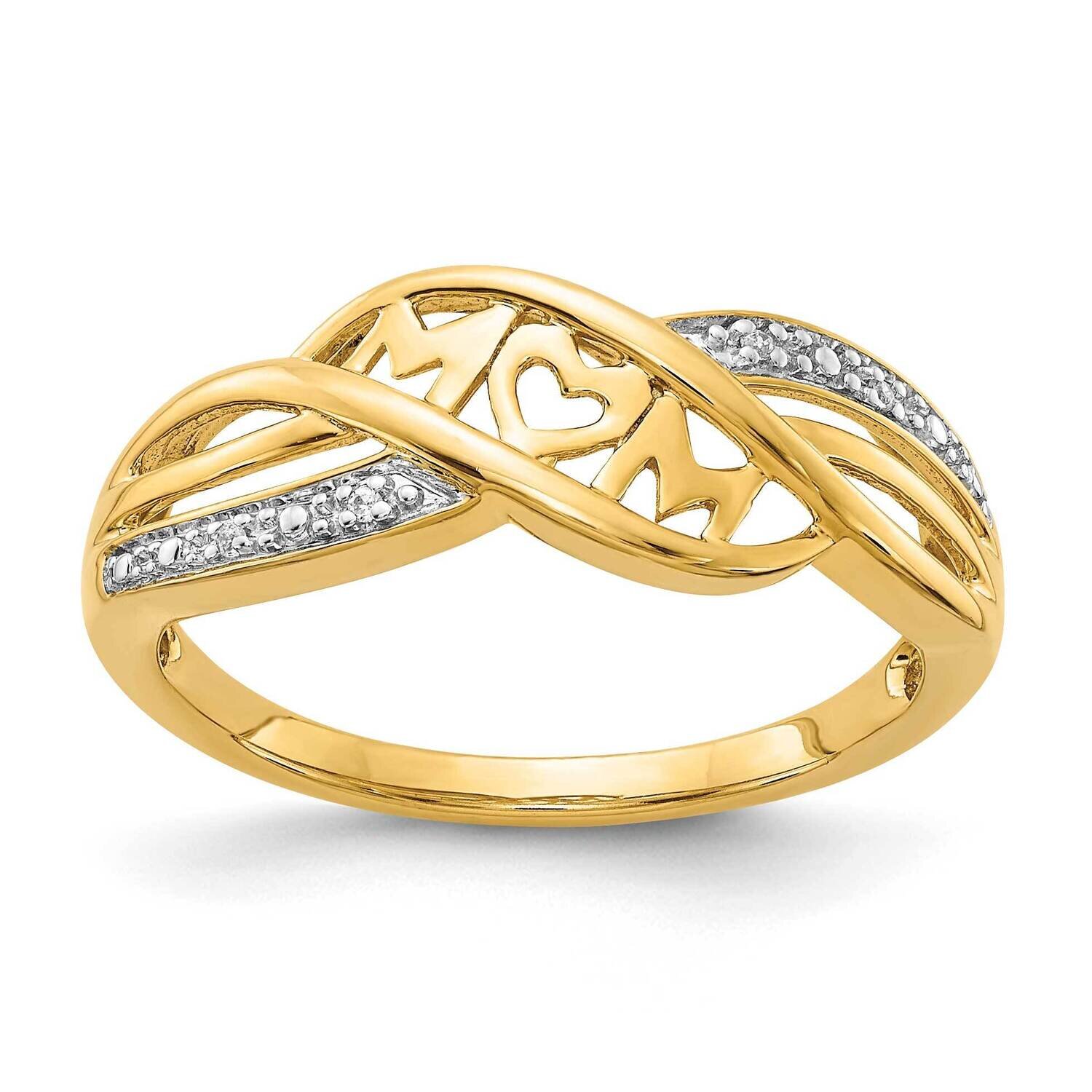 Rhodium Diamond Mom Ring 14k Yellow Gold RM5714-001-YA