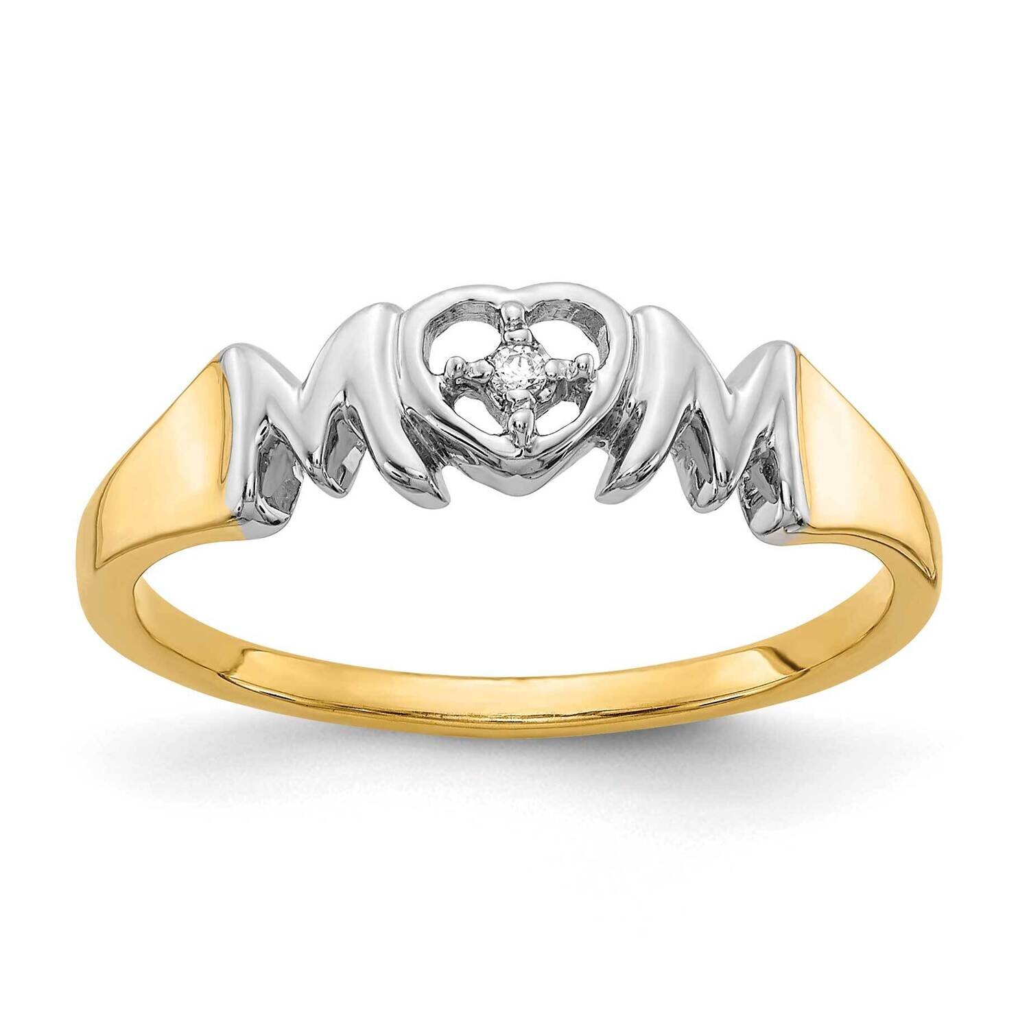 Diamond Mom Ring 14k Gold Rhodium RM5715-001-YWA, MPN: RM5715-001-YWA, 883957312811
