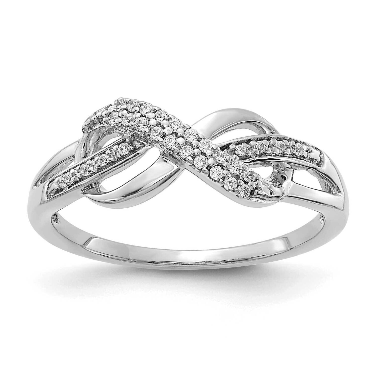 Infinity Symbol Ring 14k White Gold Diamond RM5730-010-WA