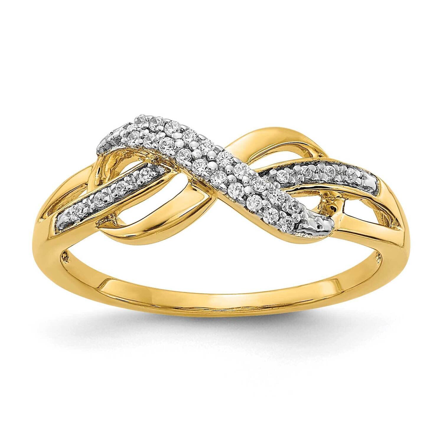 Infinity Symbol Ring 14k Gold Diamond RM5730-010-YA