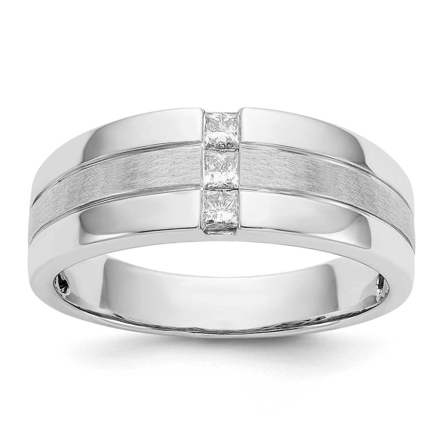 Men&#39;s Diamond Polished &amp; Satin Ring 14k White Gold RM5787-025-WA, MPN: RM5787-025-WA, 191101079733