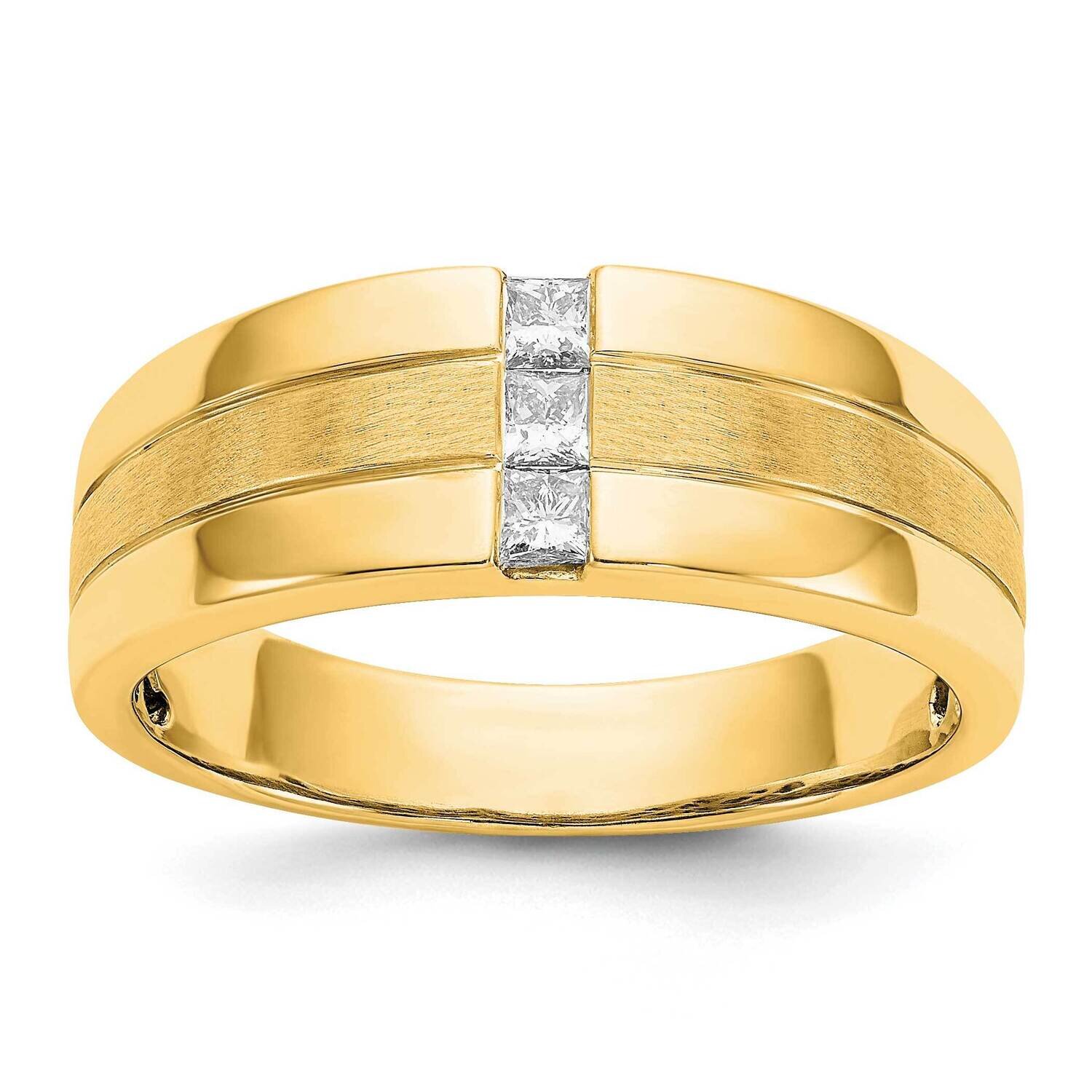 Men's Diamond Polished & Satin Ring 14k Gold RM5787-025-YA