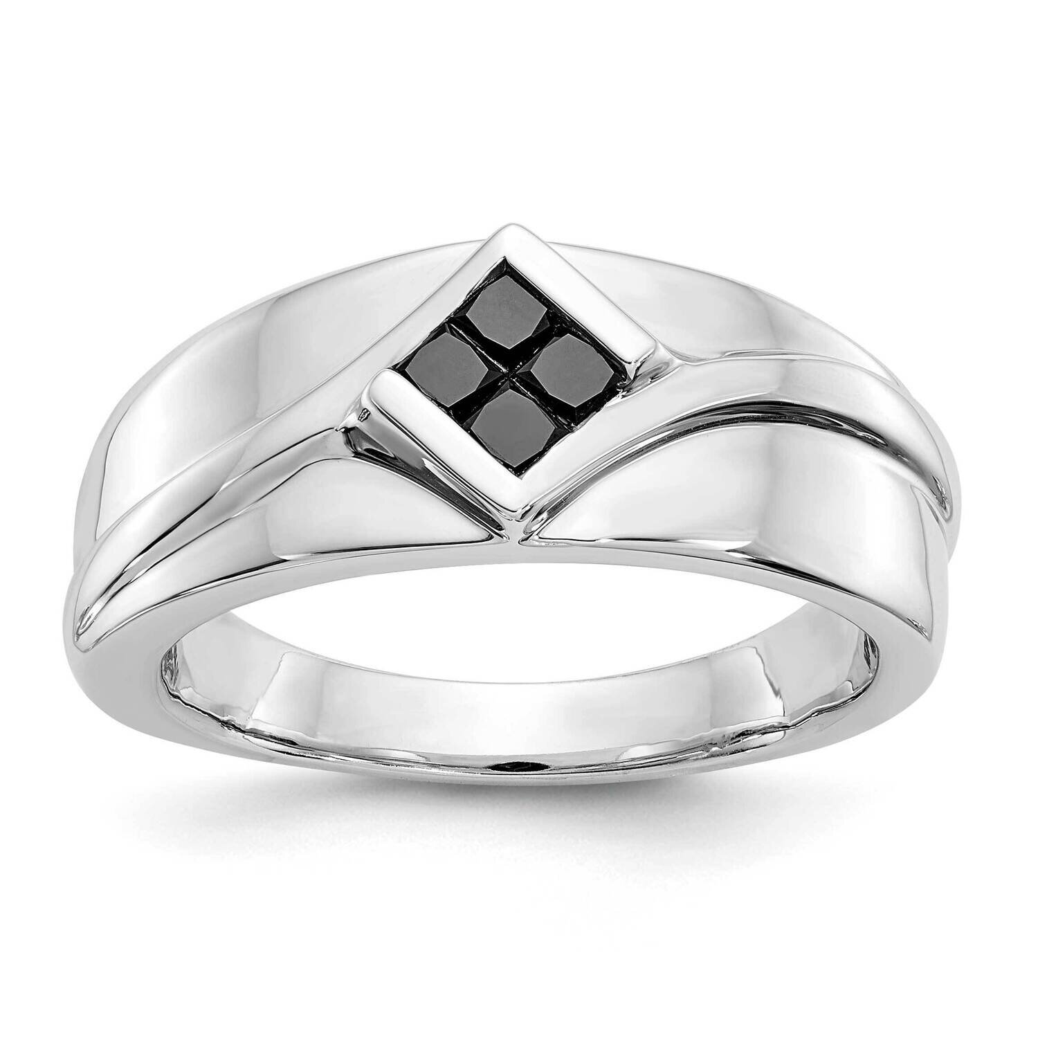 Black Diamond Mens Ring 14k White Gold RM5825-BK-040-WA, MPN: RM5825-BK-040-WA, 883957386935