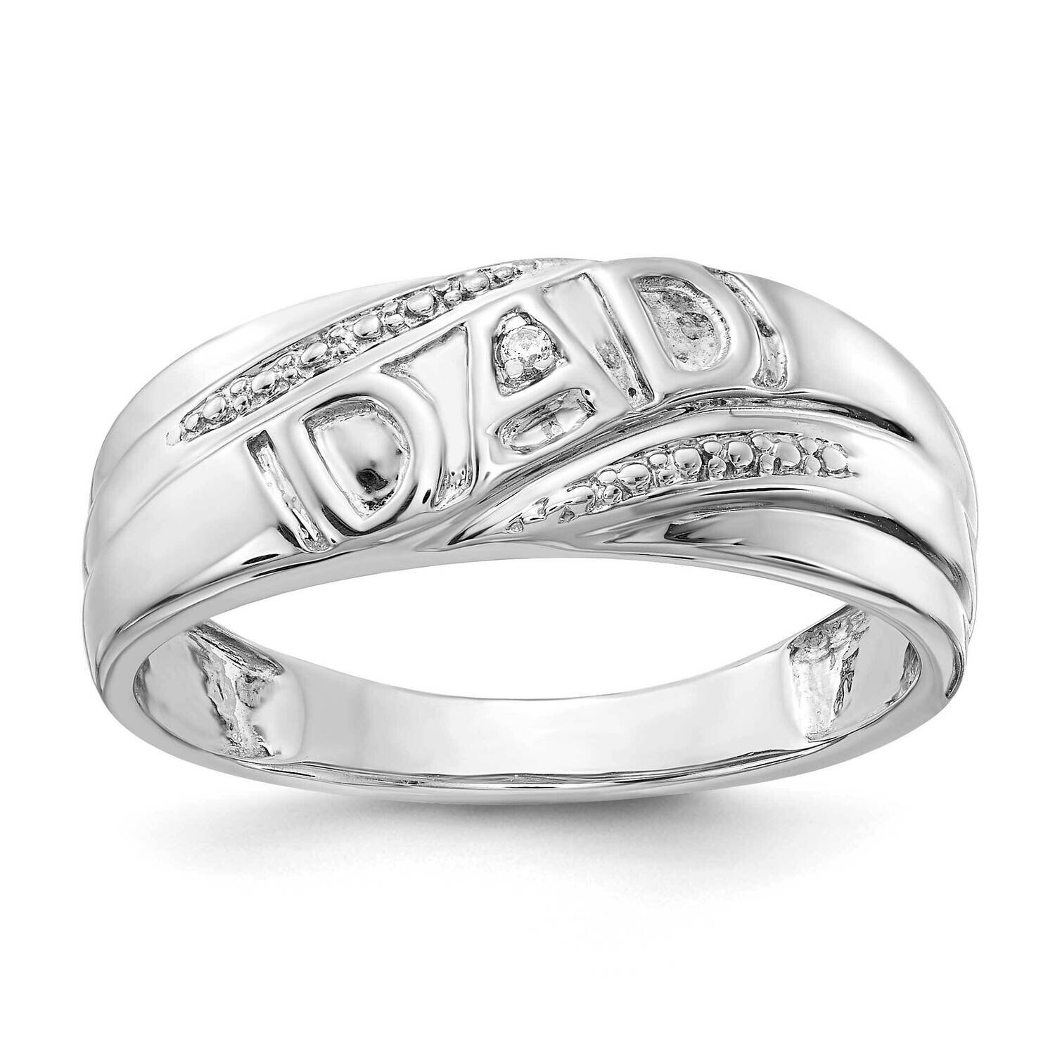 Aa Diamond Men&#39;s Dad Ring 14k White Gold RM5846-001-WA