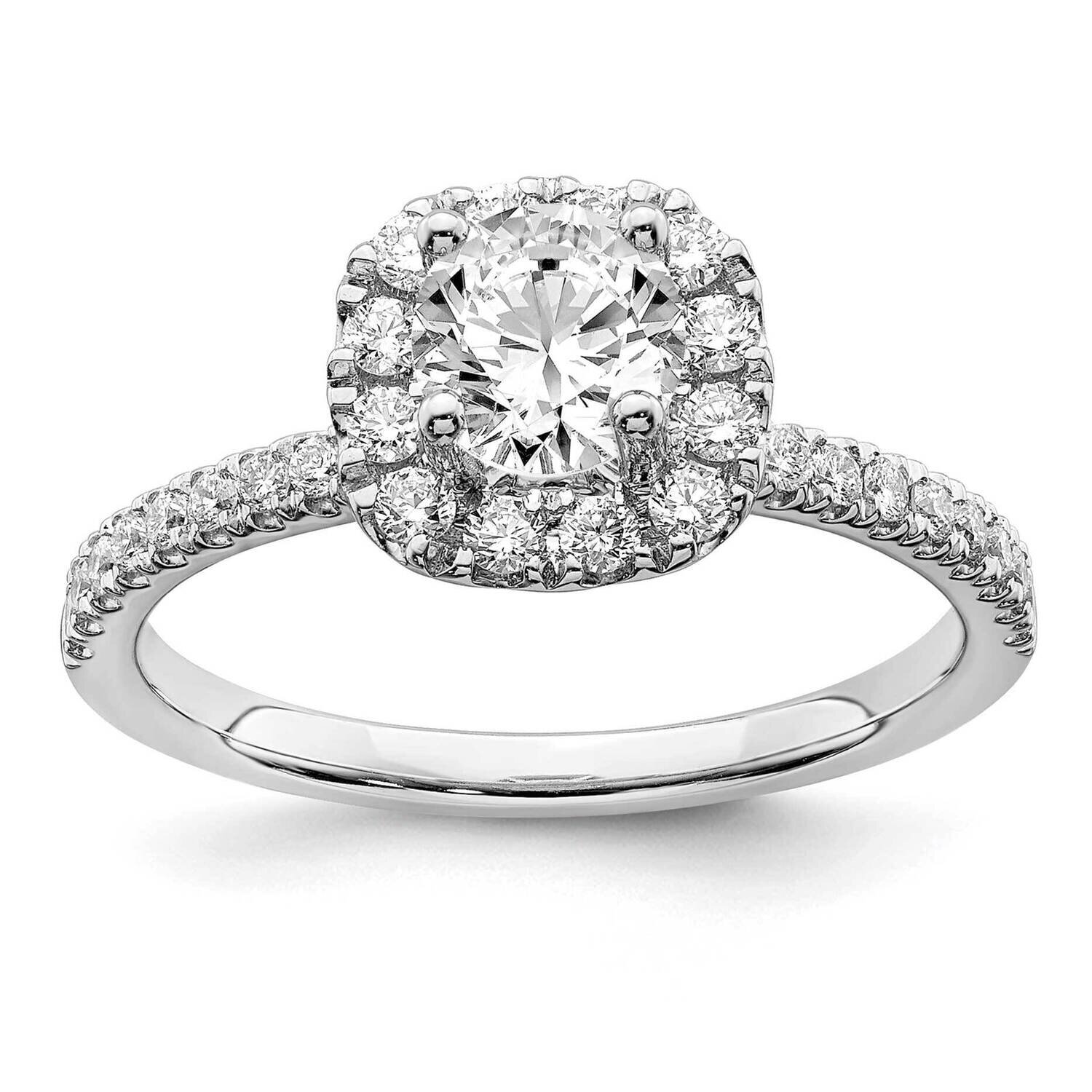 Diamond Si1/Si2, G H I, Halo Engagement Ring 14k White Gold Lab Grown RM6633E-018-5CWLG, MPN: RM663…
