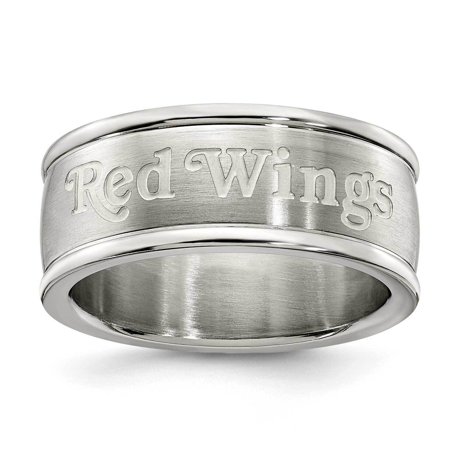 Detroit Red Wings Logo Band Ring Stainless Steel RWI035-SZ6
