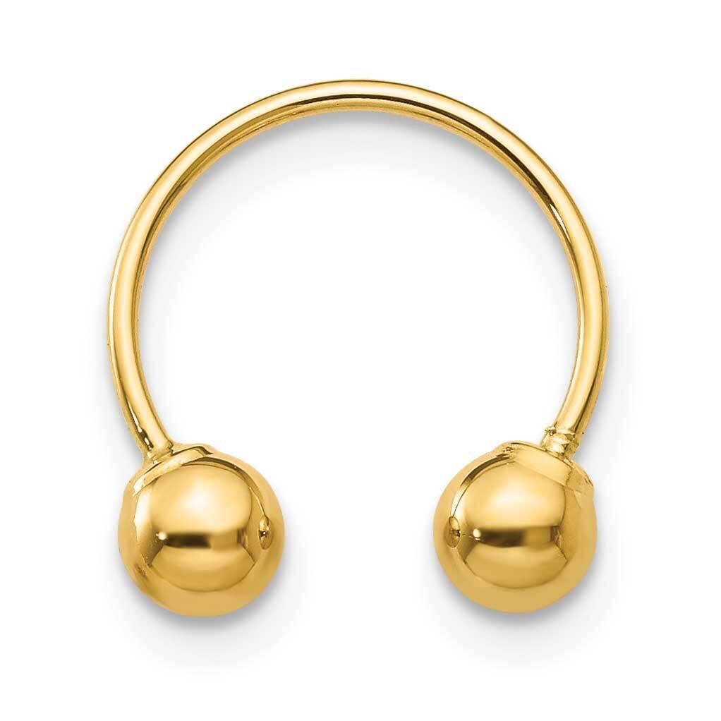 Madi K Single Beaded Half Hoop Screwback Earring 14k Gold SE1376