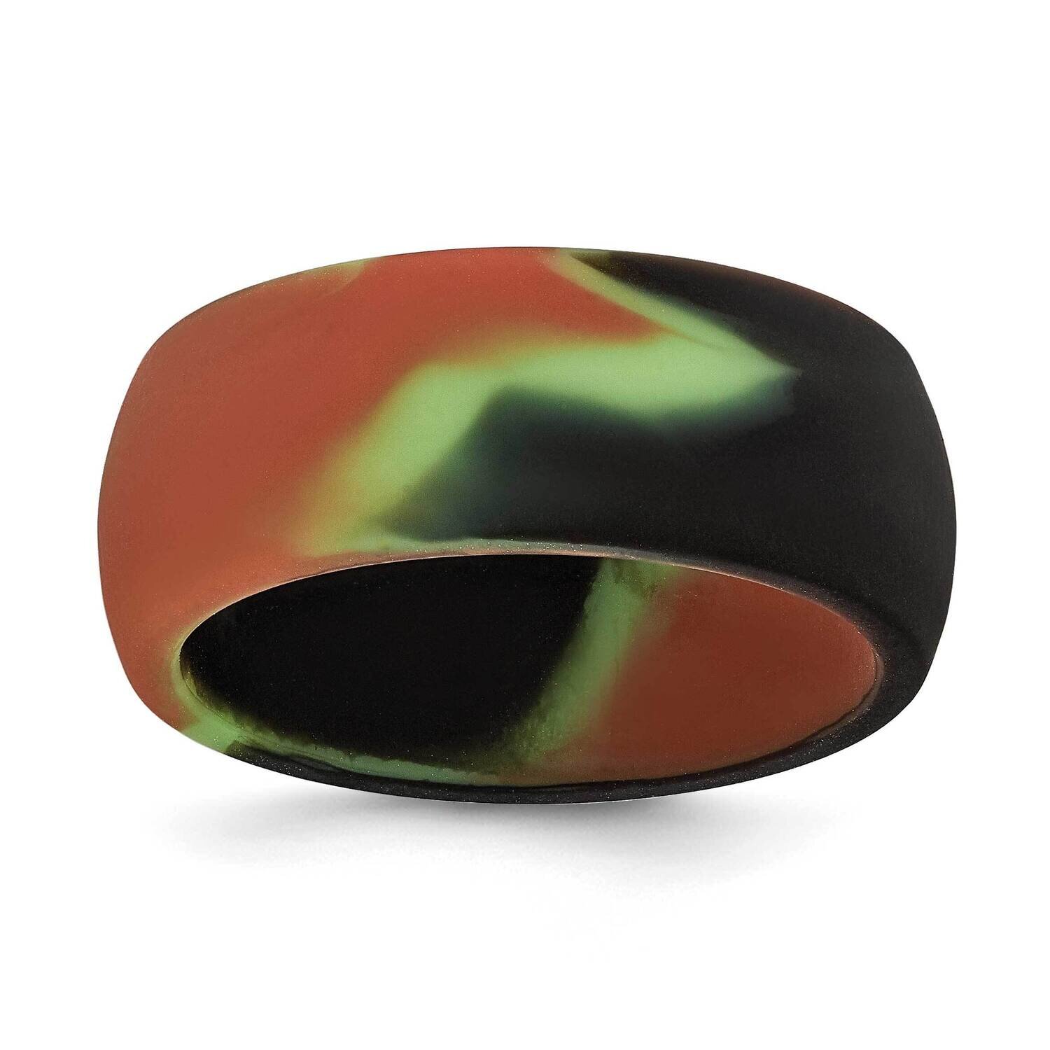 Green &amp; Brown Camo 8.7mm Domed Band Silicone SL102-GR/BR-10, MPN: SL102-GR_BR,