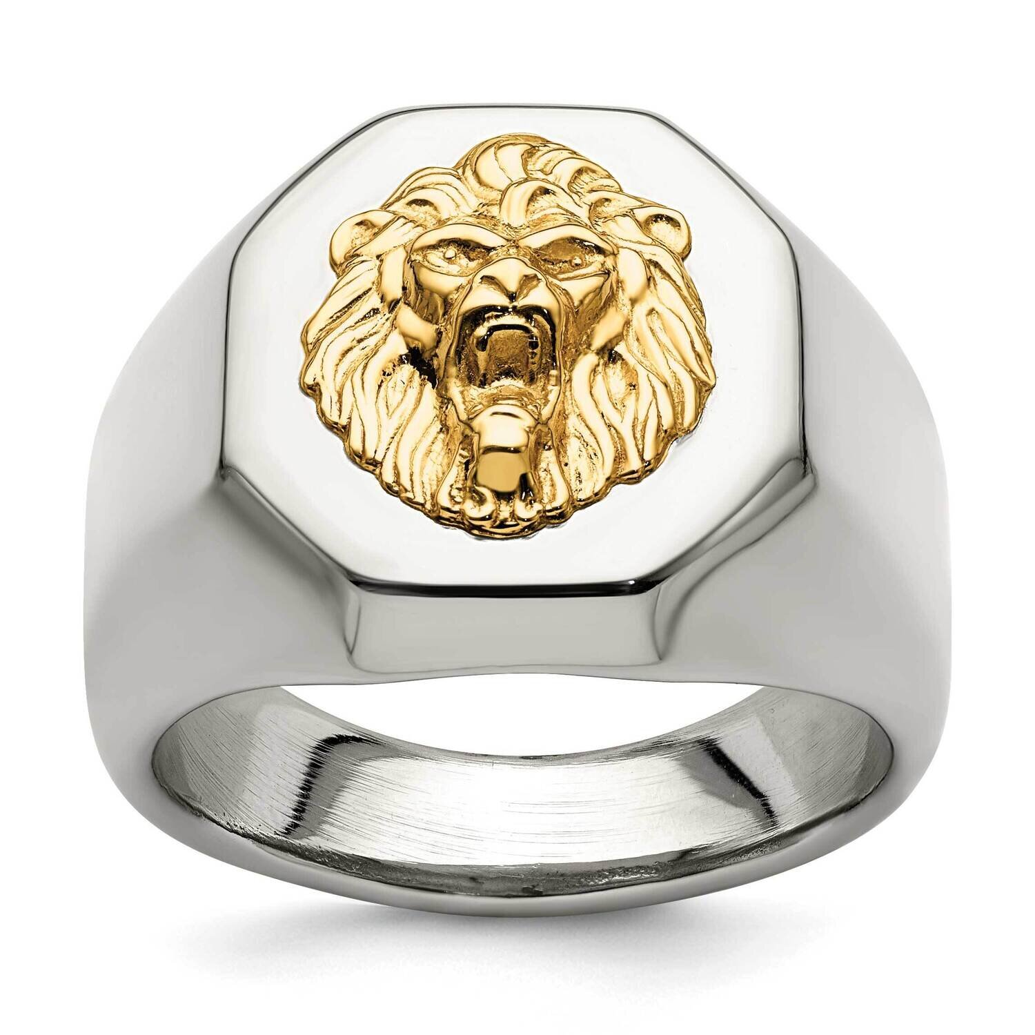 14K Accent Polished Lion Head Ring Stainless Steel SR641-10, MPN: SR641, 191101873898