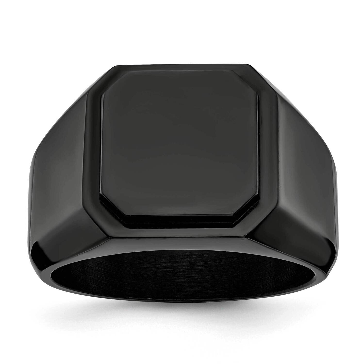 Black Ip-Plated Signet Ring Stainless Steel Polished SR647-10, MPN: SR647, 191101874178