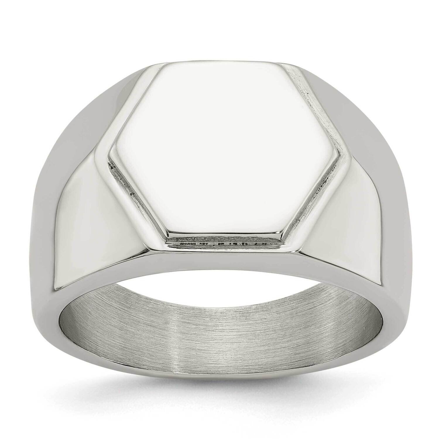 Signet Ring Stainless Steel Polished SR653-10