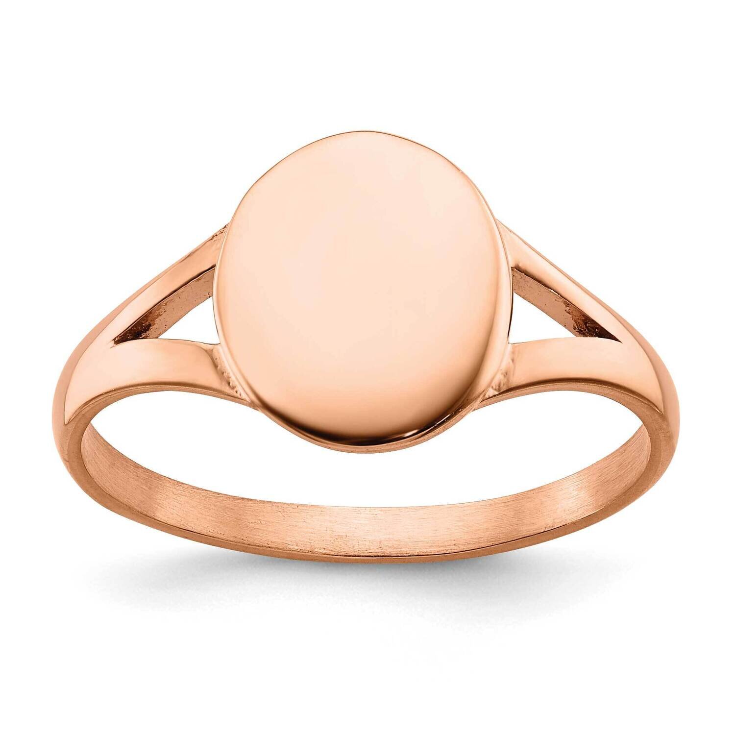 Rose Ip-Plated Oval Disc Ring Stainless Steel Polished SR658-10, MPN: SR658, 191101874635