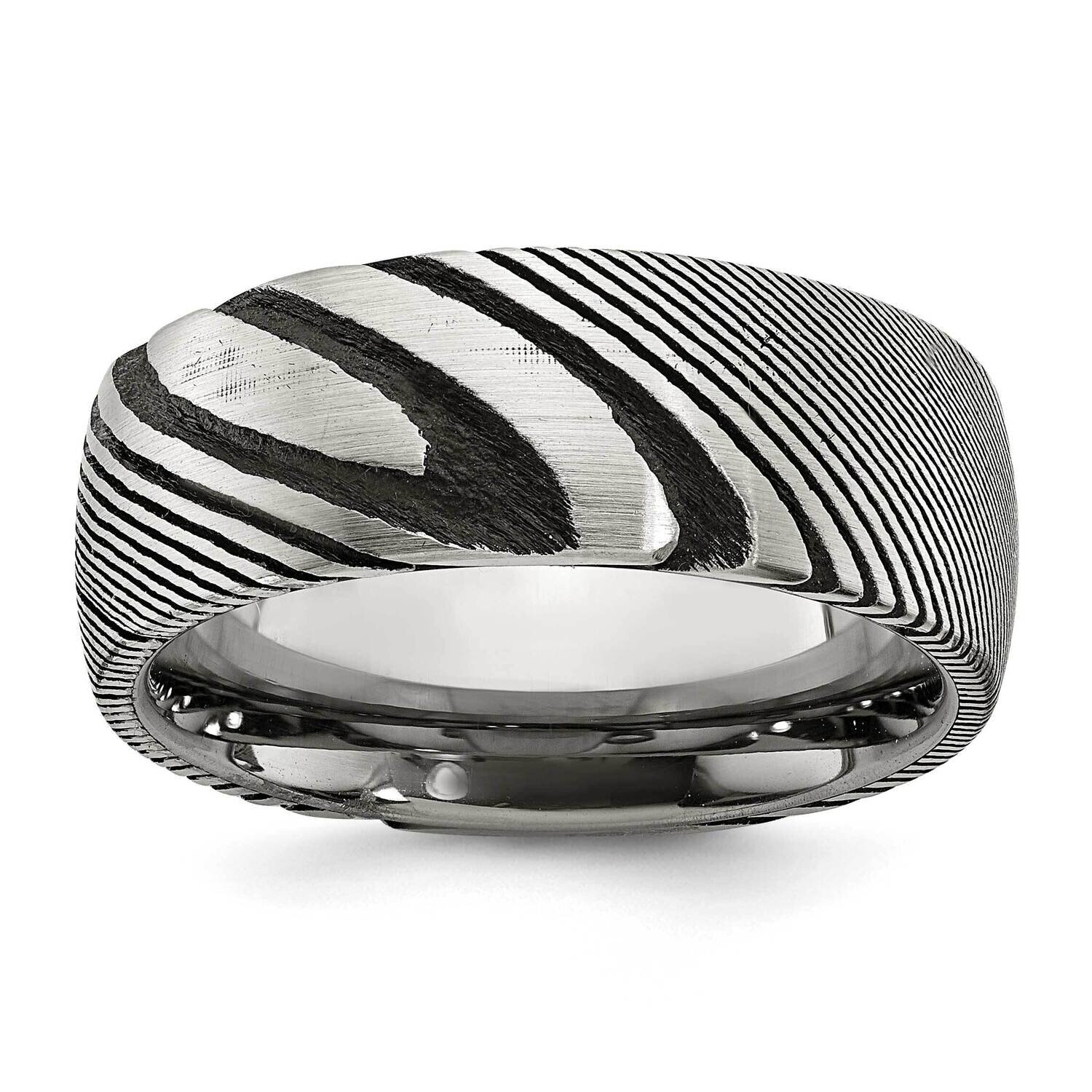 Damascus Steel Polished 8mm Band SR659-10, MPN: SR659, 191101874758