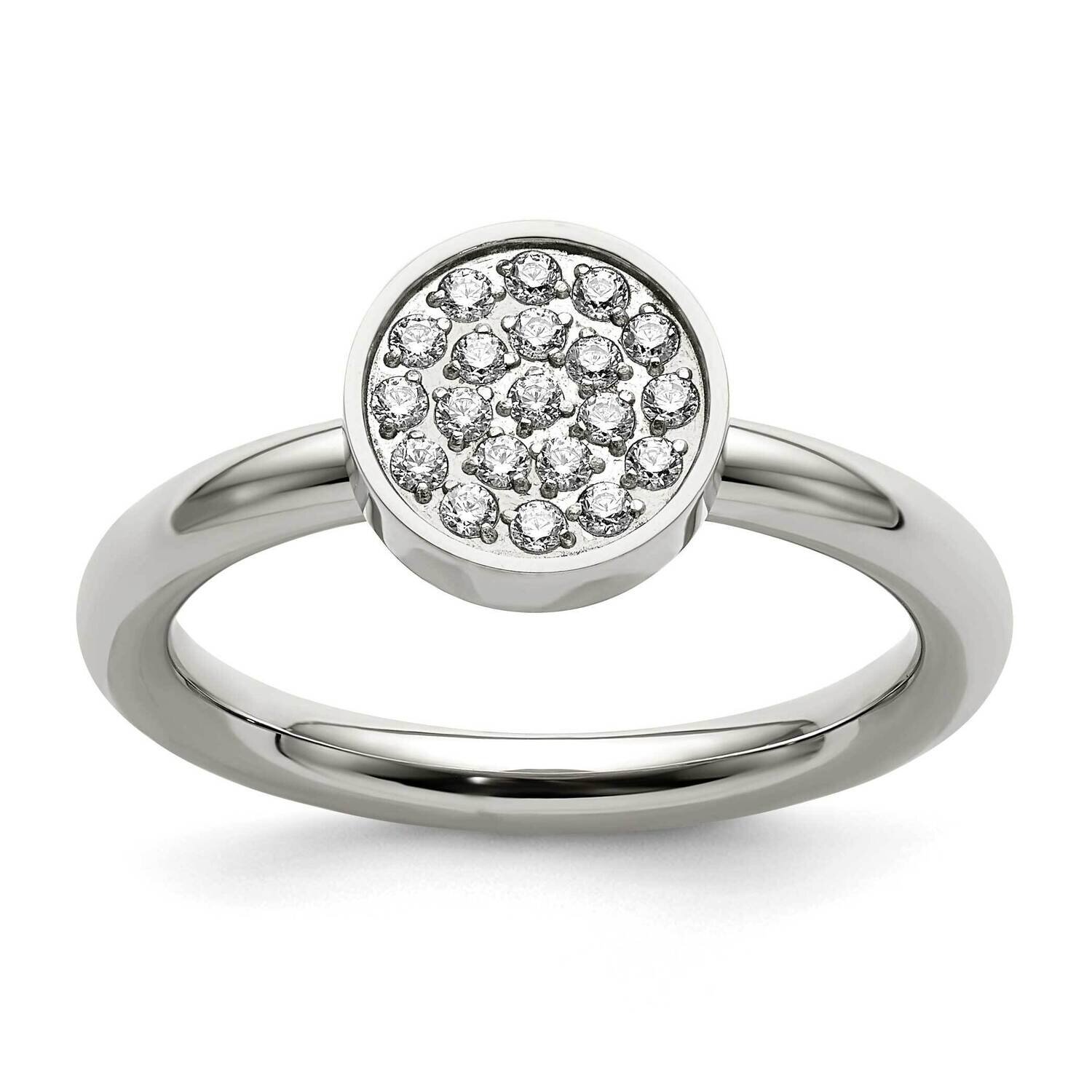 Cz Circle Ring Stainless Steel Polished SR669-6, MPN: SR669, 191101875540