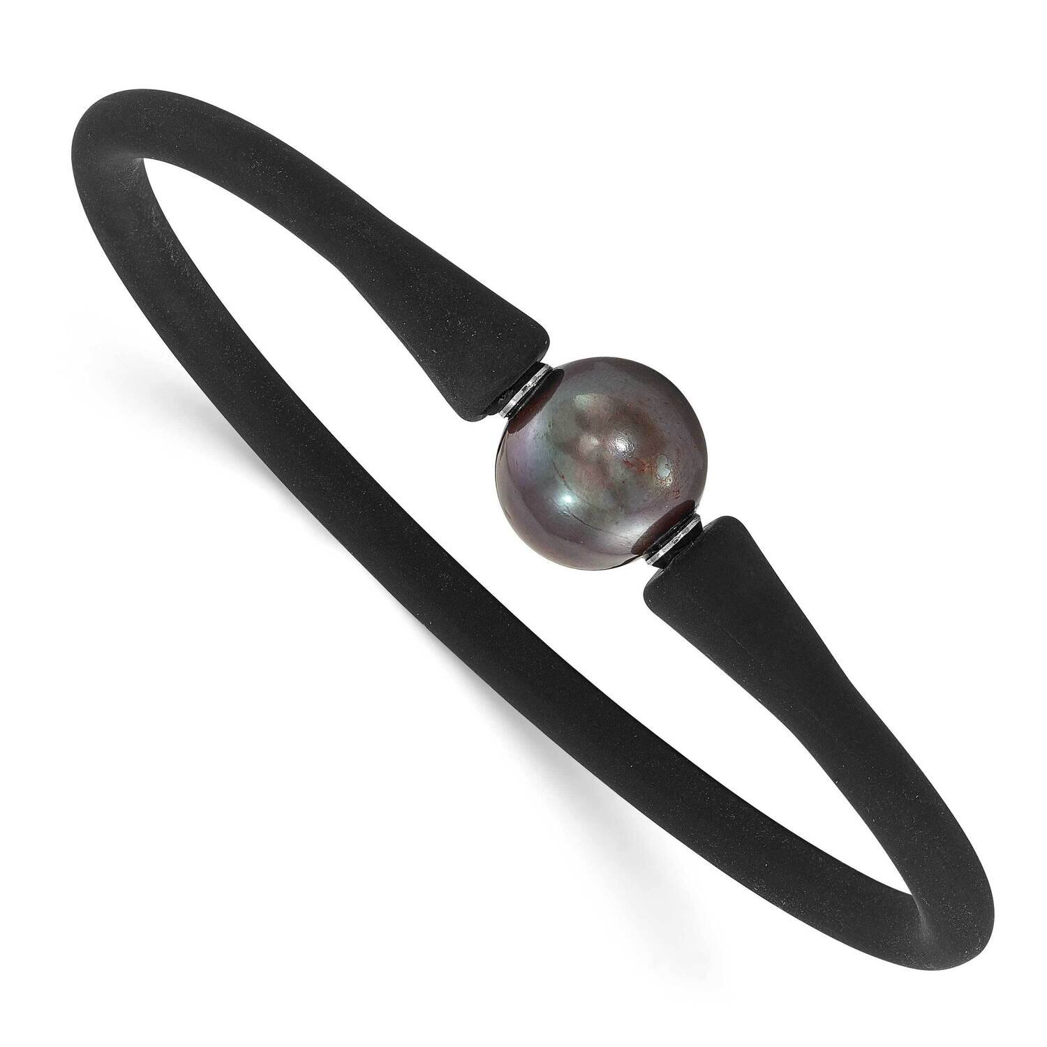 Chisel and Silicone 11-12mm Freshwater Cultured Pearl Bracelet Stainless Steel SRB1855, MPN: SRB185…