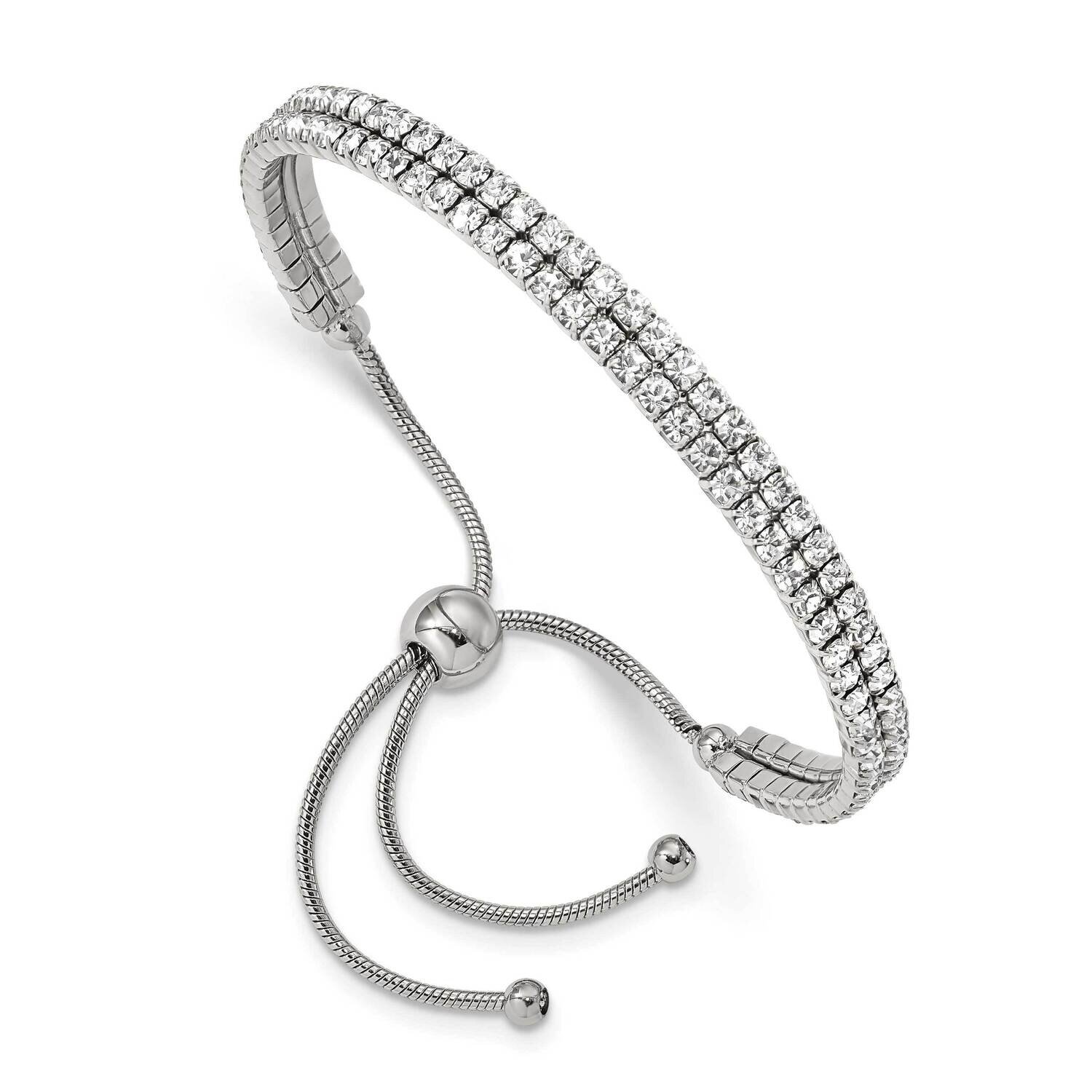 Preciosa Crystal Adjustable Bracelet Stainless Steel Polished SRB2560, MPN: SRB2560, 191101860263