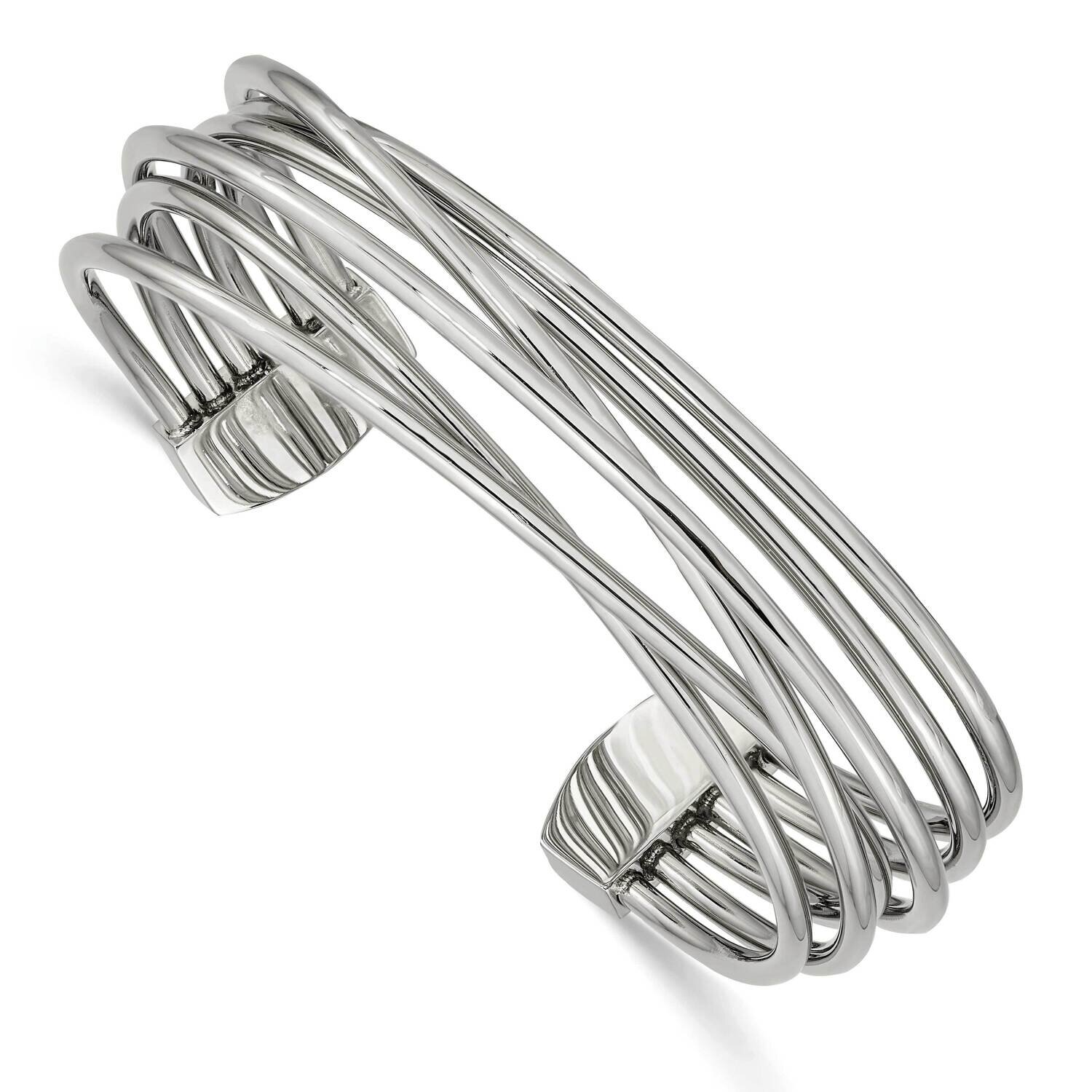 Twisted 18.00mm Cuff Bangle Stainless Steel Polished SRB2569, MPN: SRB2569, 191101864711