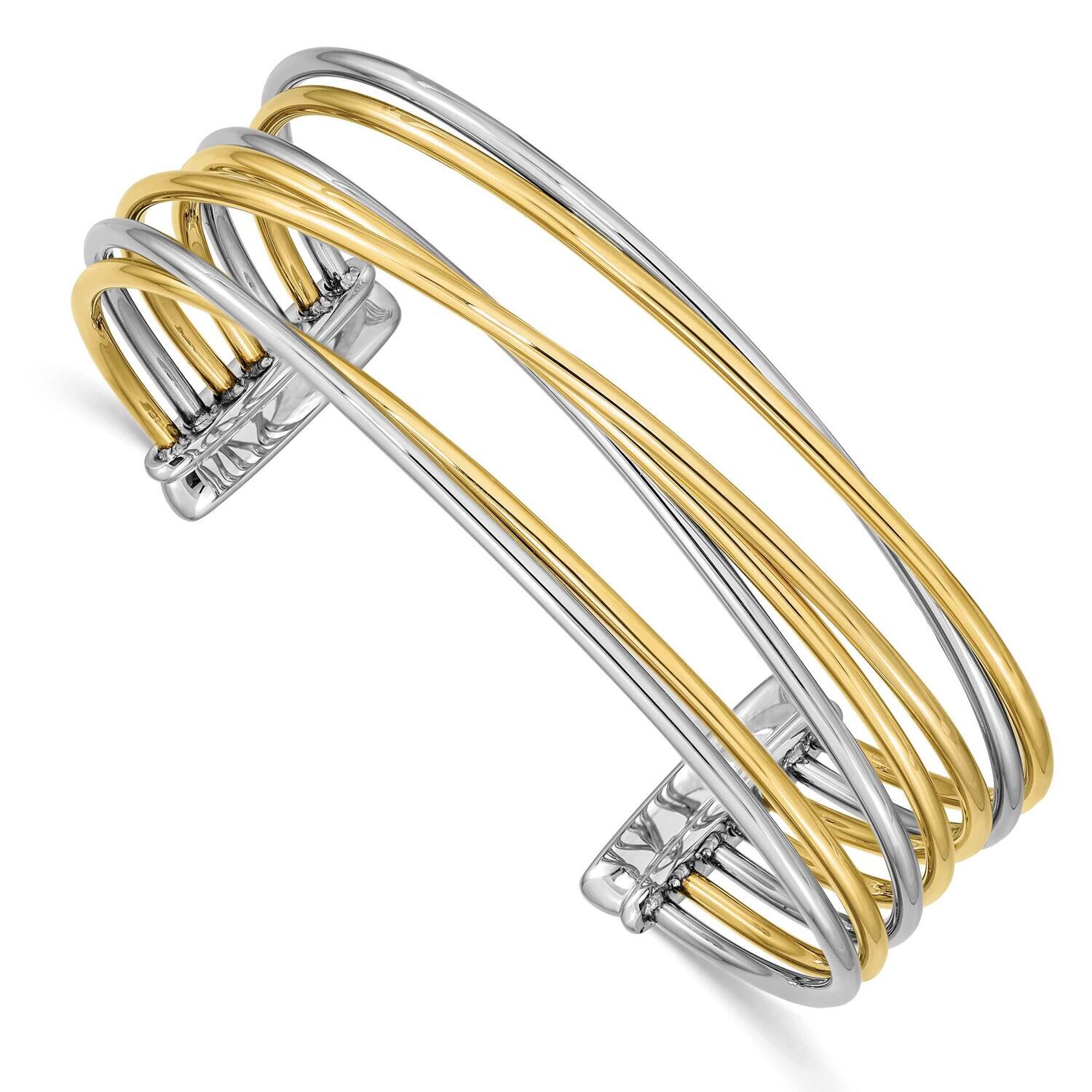 Yellow Ip-Plated Twisted Cuff Bangle Stainless Steel Polished SRB2571