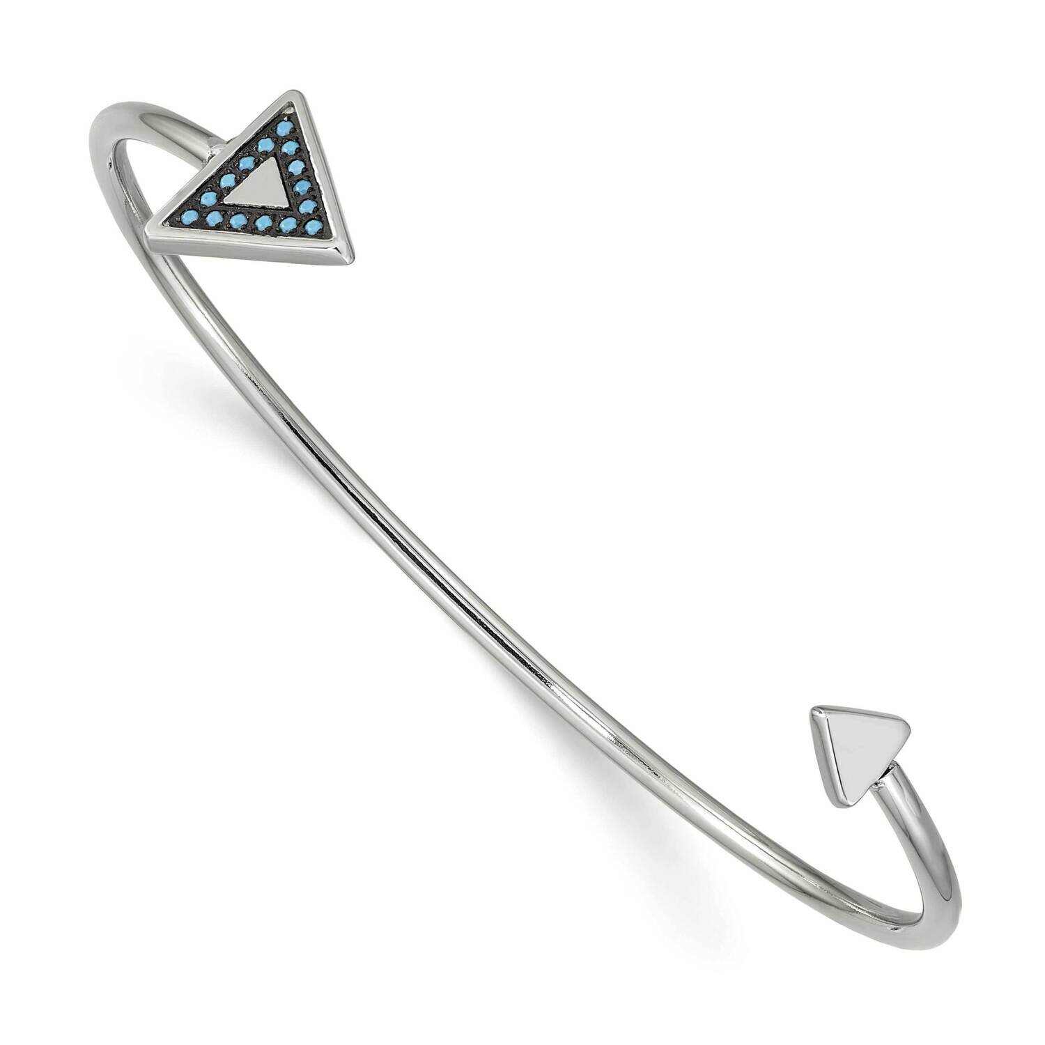 Reconstructed Turquoise Triangle Bangle Stainless Steel Polished SRB2582, MPN: SRB2582, 191101864841