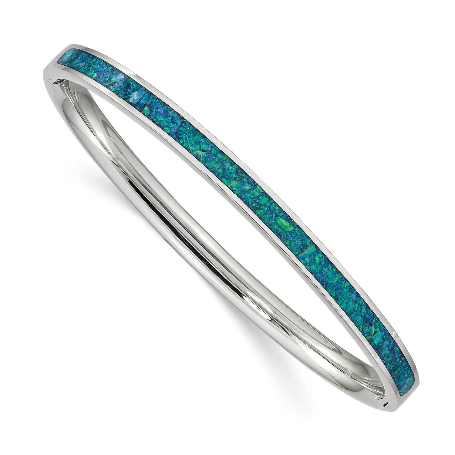 Imitation Opal 4.75mm Hinged Bangle Stainless Steel Polished SRB2586, MPN: SRB2586, 191101864889